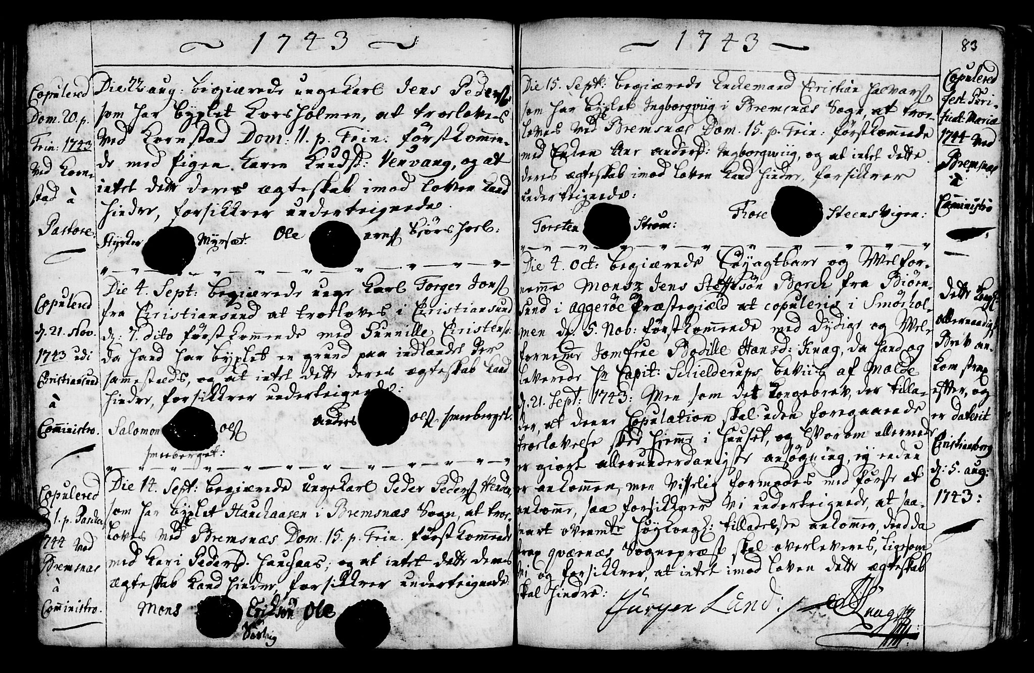 Ministerialprotokoller, klokkerbøker og fødselsregistre - Møre og Romsdal, AV/SAT-A-1454/568/L0792: Ministerialbok nr. 568A01, 1737-1749, s. 82-83
