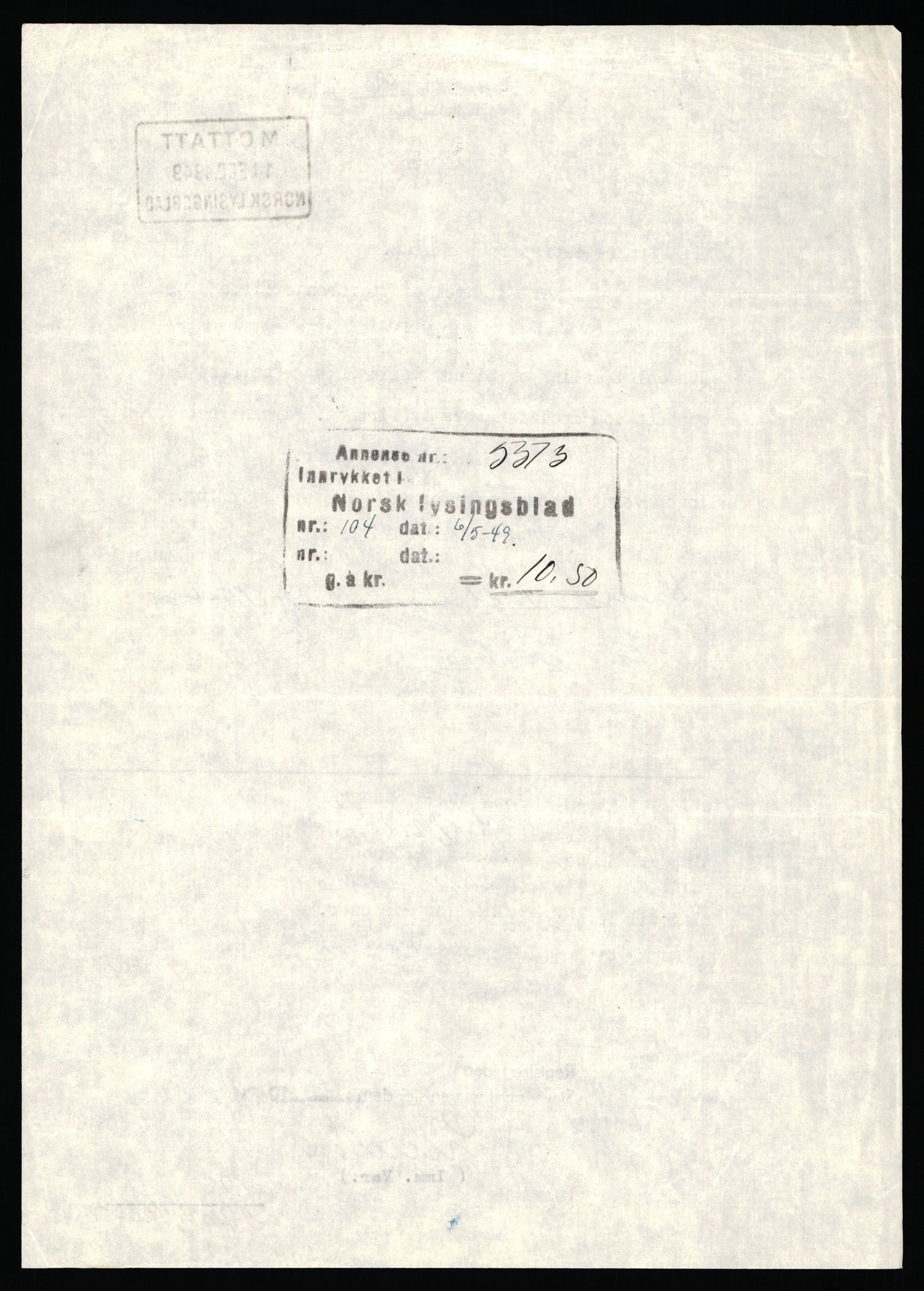 Stavanger byfogd, AV/SAST-A-101408/002/J/Jd/Jde/L0002: Registreringsmeldinger og bilag. Enkeltmannsforetak, 351-750, 1905-1987, s. 335