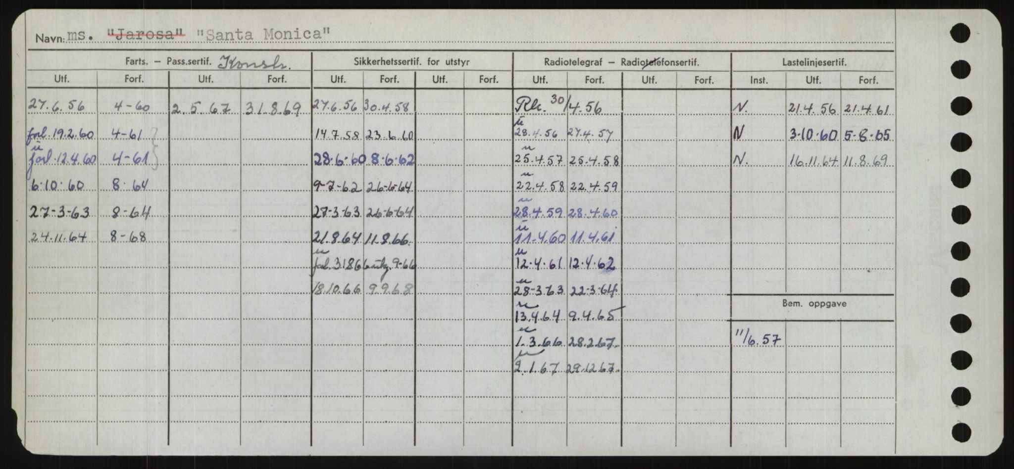 Sjøfartsdirektoratet med forløpere, Skipsmålingen, RA/S-1627/H/Hd/L0032: Fartøy, San-Seve, s. 156