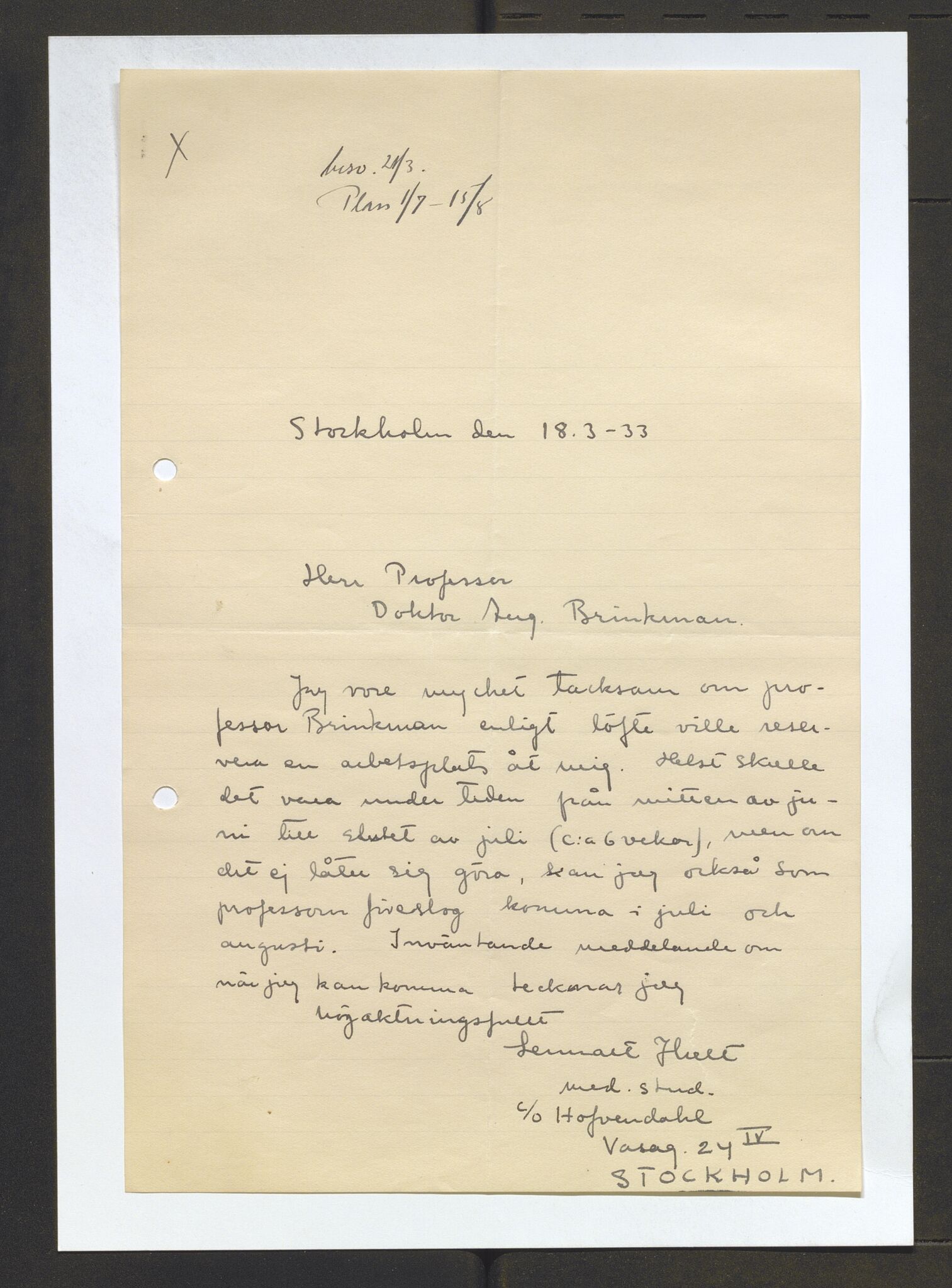Bergens Museum, AV/SAB-A-17301/13/D/L0002: Korrespondanse , 1928-1940, s. 535