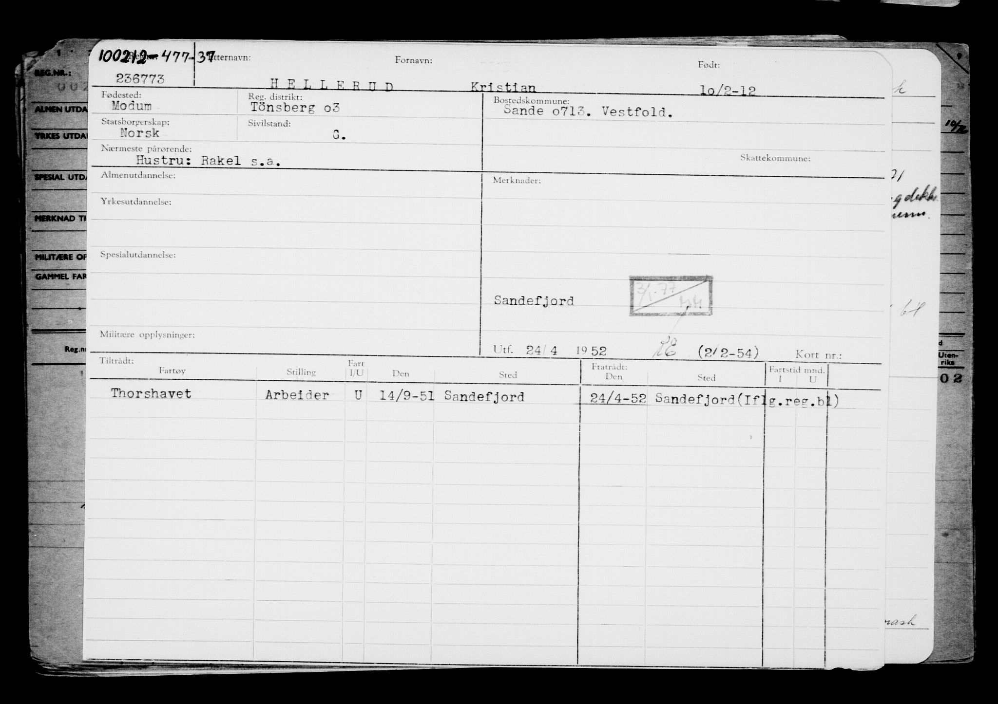 Direktoratet for sjømenn, AV/RA-S-3545/G/Gb/L0102: Hovedkort, 1912, s. 667