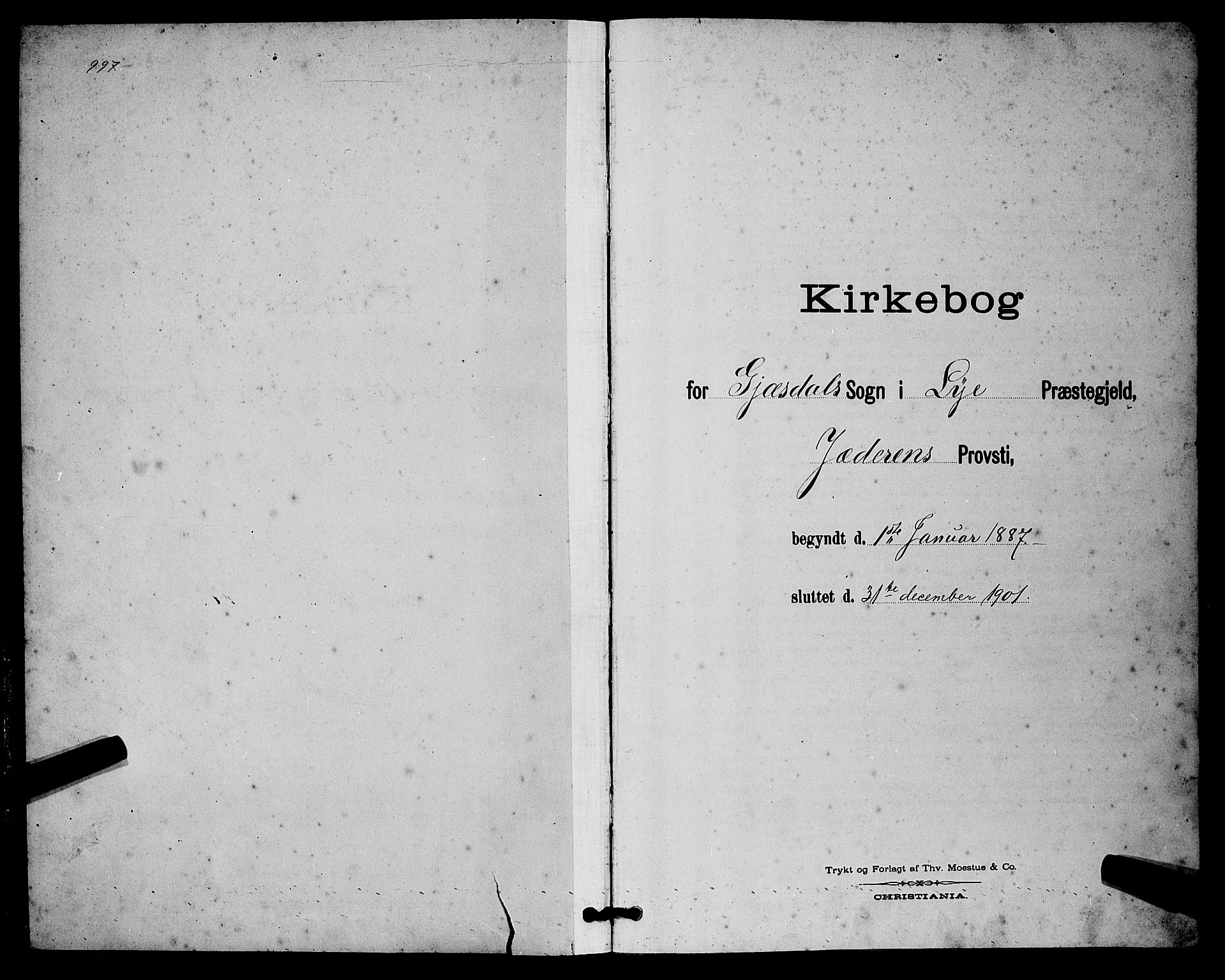 Lye sokneprestkontor, SAST/A-101794/001/30BB/L0008: Klokkerbok nr. B 7, 1887-1901