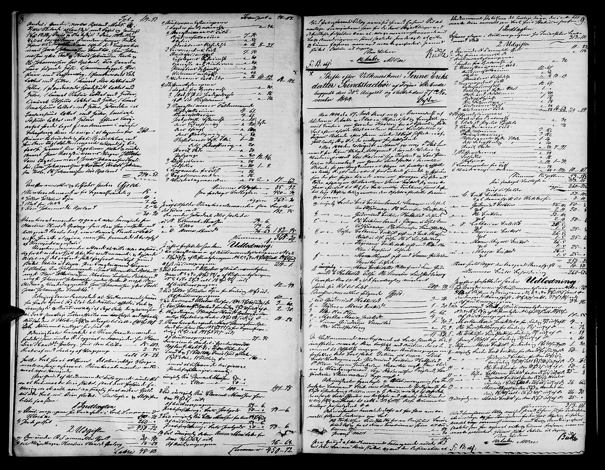 Sunnhordland sorenskrivar, AV/SAB-A-2401/1/H/Ha/Had/L0006: Skifteprotokollar. Føyen, Fjære og Våg. Register i protokoll., 1844-1853, s. 8-9