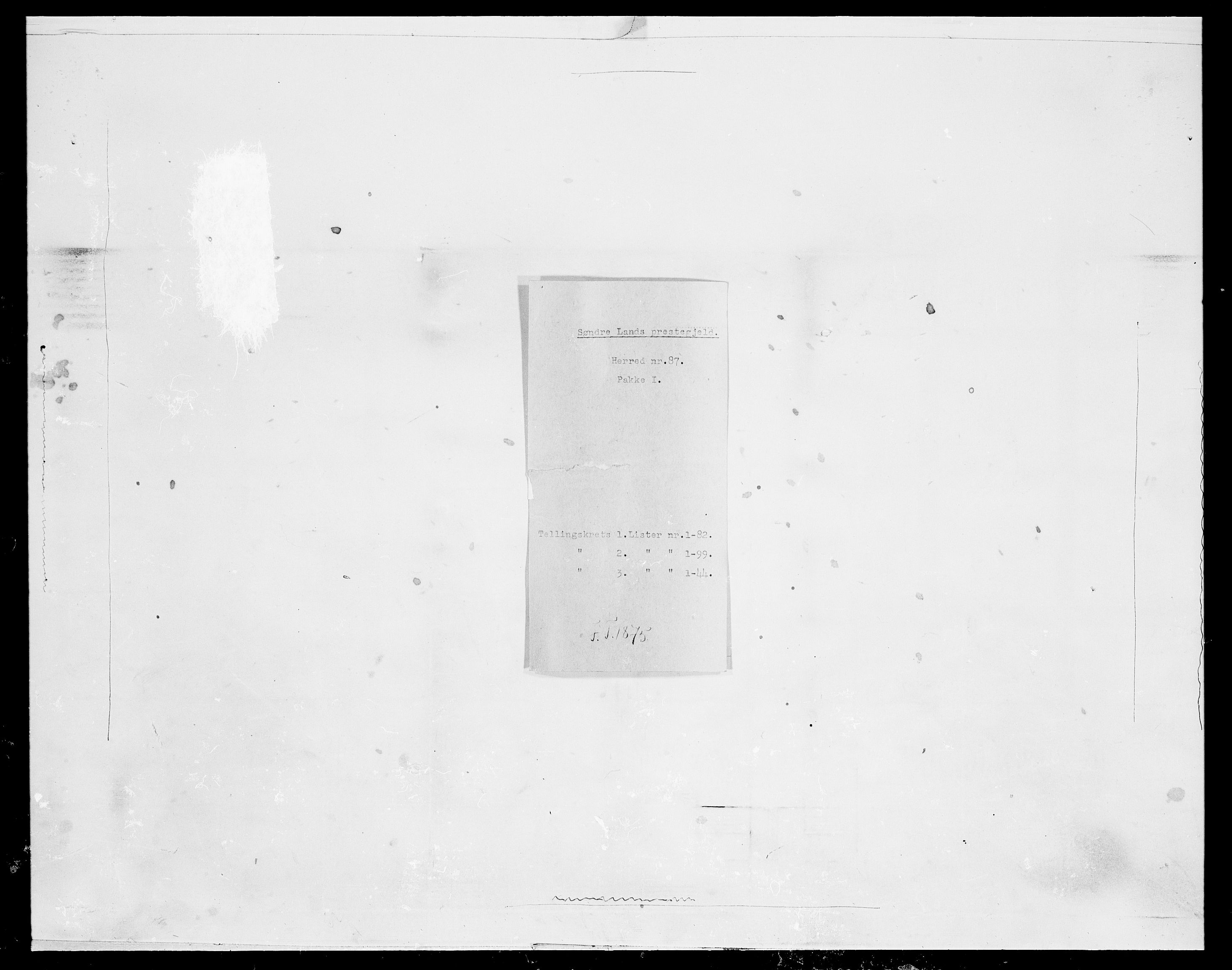 SAH, Folketelling 1875 for 0536P Søndre Land prestegjeld, 1875, s. 83