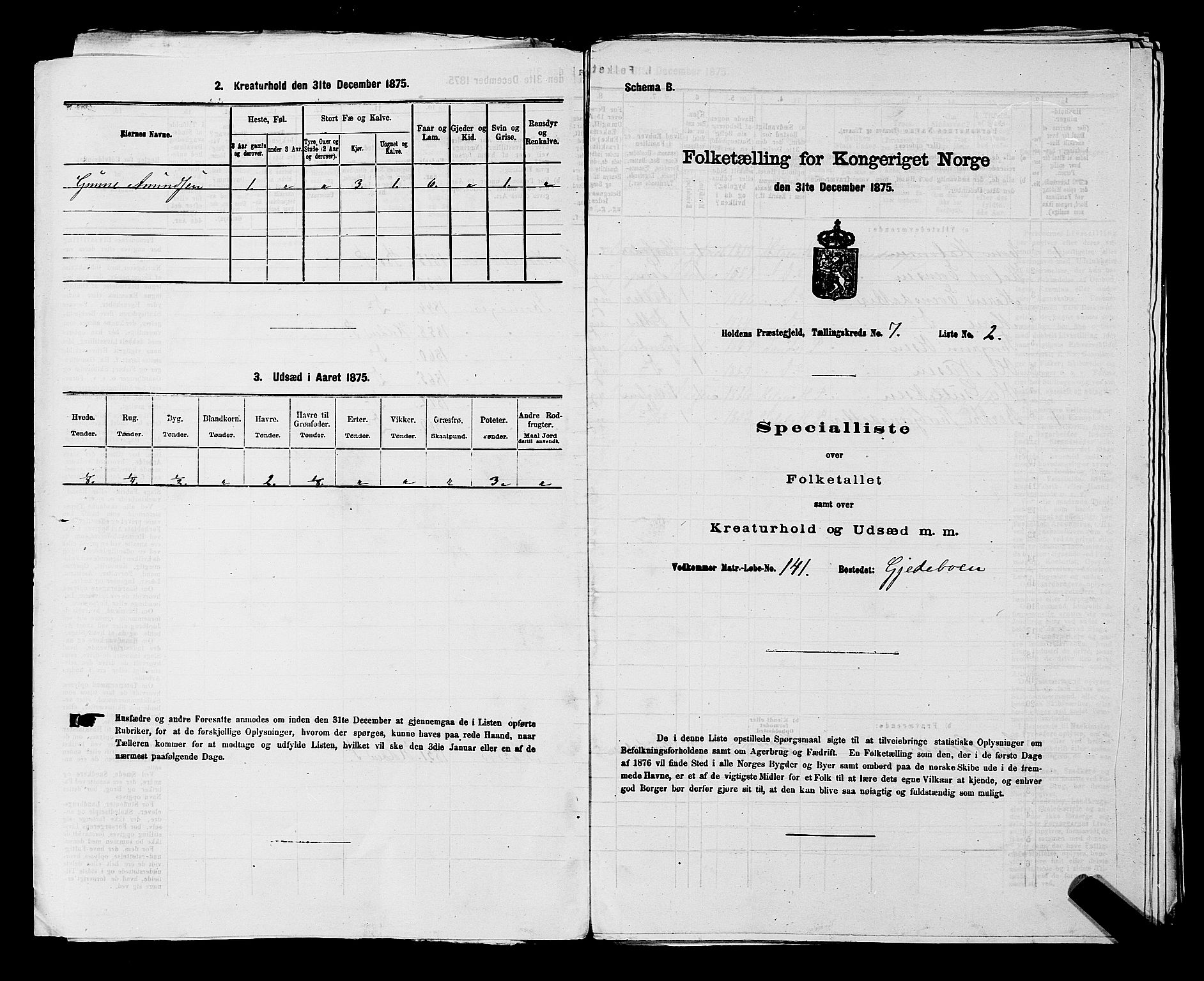 SAKO, Folketelling 1875 for 0819P Holla prestegjeld, 1875, s. 853