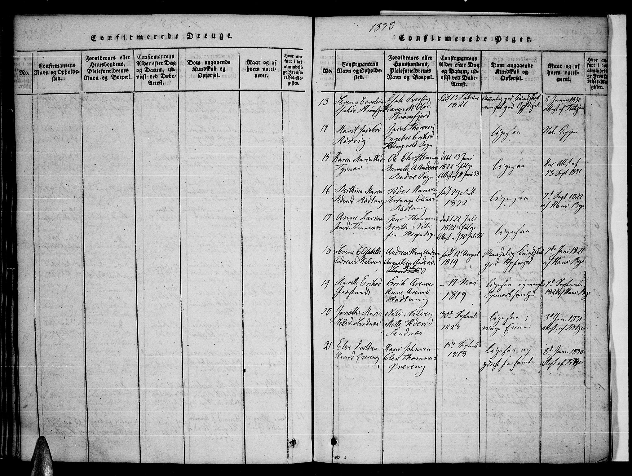 Ministerialprotokoller, klokkerbøker og fødselsregistre - Nordland, AV/SAT-A-1459/859/L0842: Ministerialbok nr. 859A02, 1821-1839