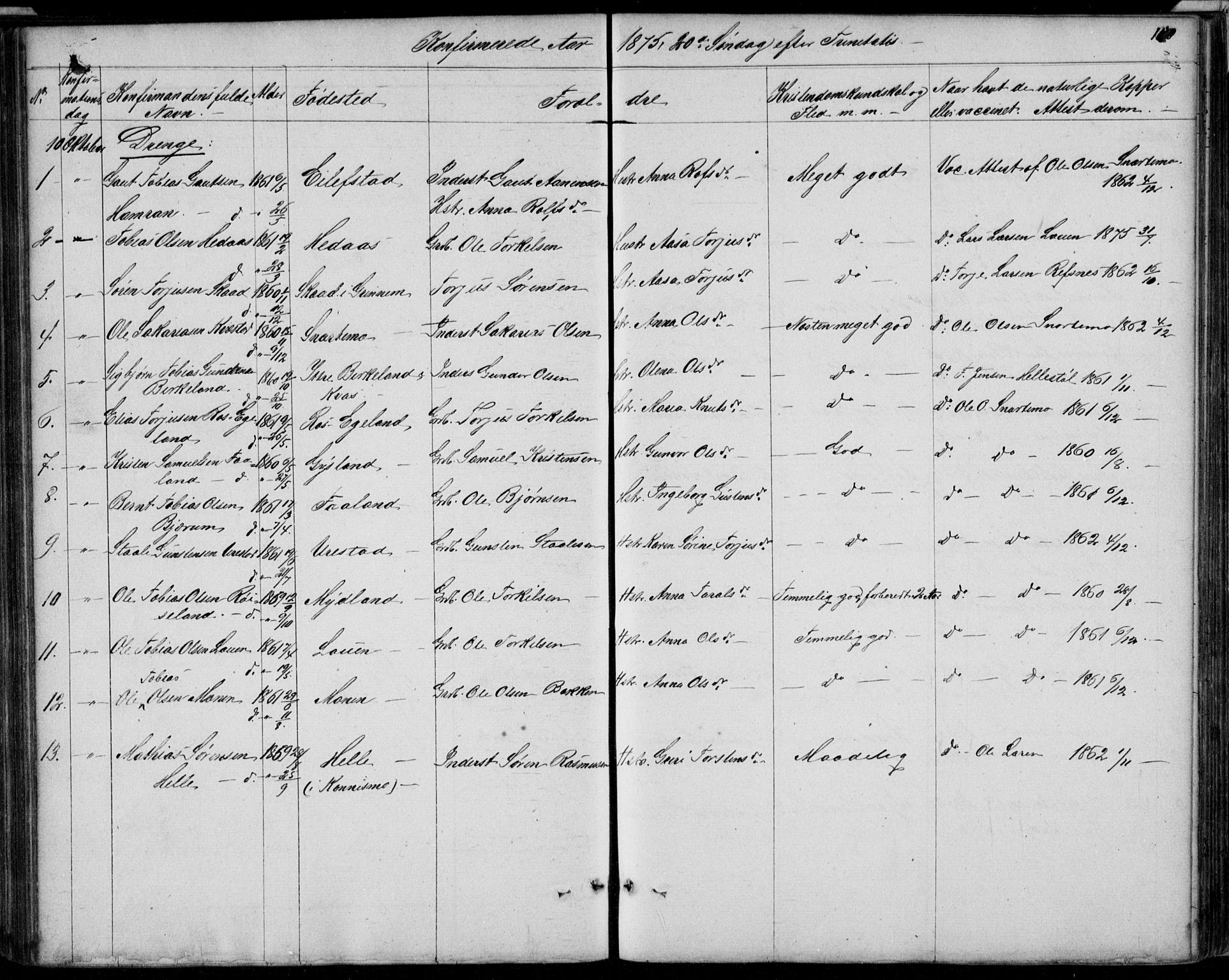 Hægebostad sokneprestkontor, AV/SAK-1111-0024/F/Fb/Fba/L0002: Klokkerbok nr. B 2, 1851-1882, s. 150