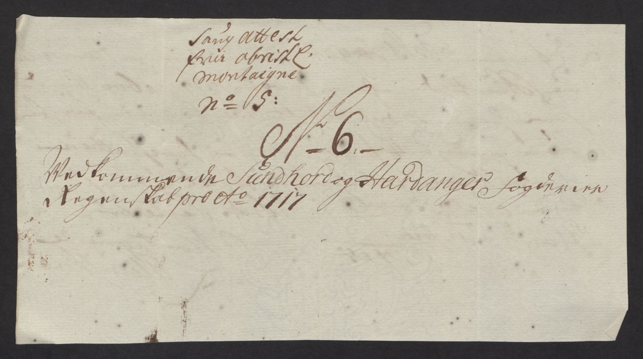 Rentekammeret inntil 1814, Reviderte regnskaper, Fogderegnskap, AV/RA-EA-4092/R48/L2994: Fogderegnskap Sunnhordland og Hardanger, 1717, s. 83