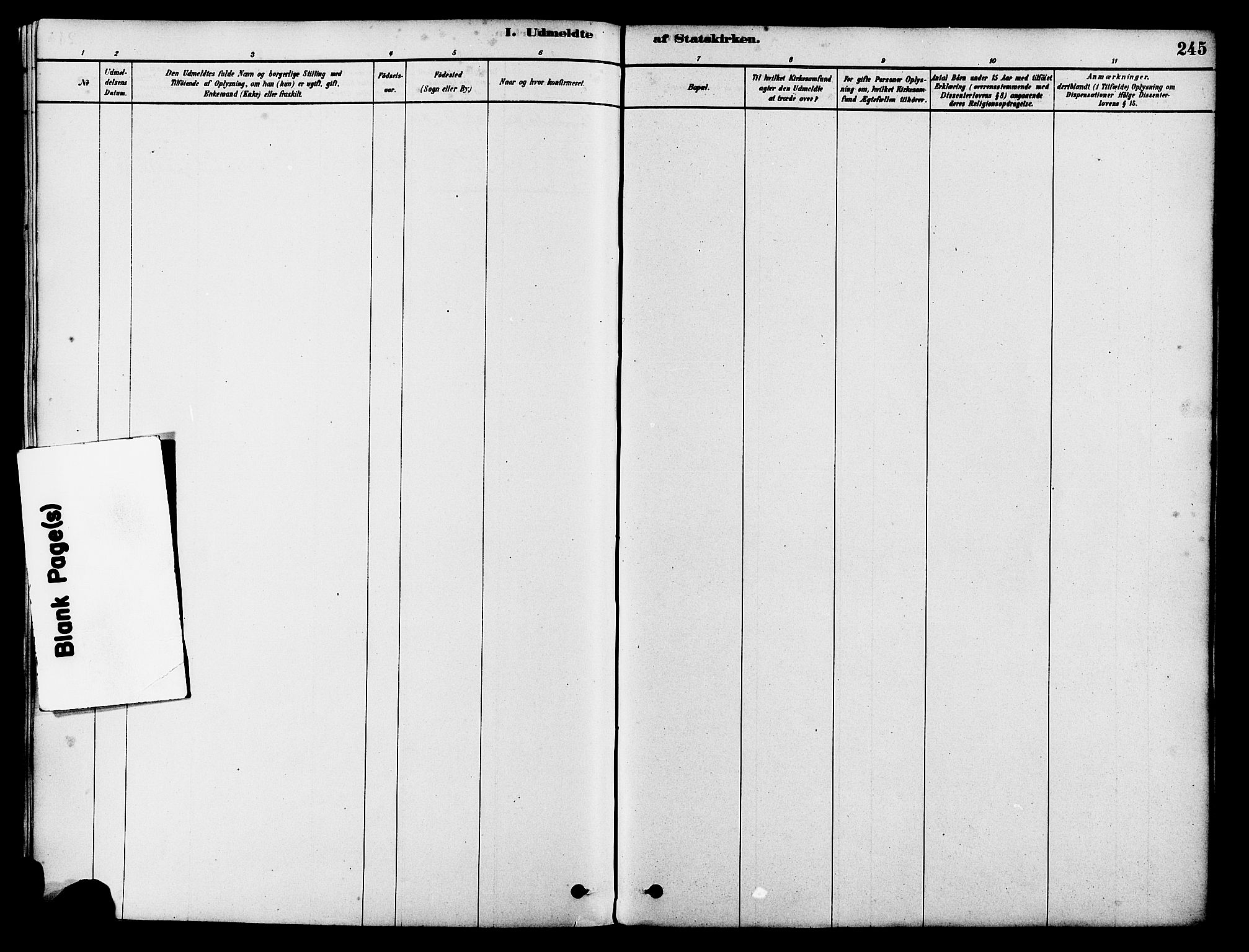 Tysvær sokneprestkontor, SAST/A -101864/H/Ha/Haa/L0006: Ministerialbok nr. A 6, 1878-1896, s. 245