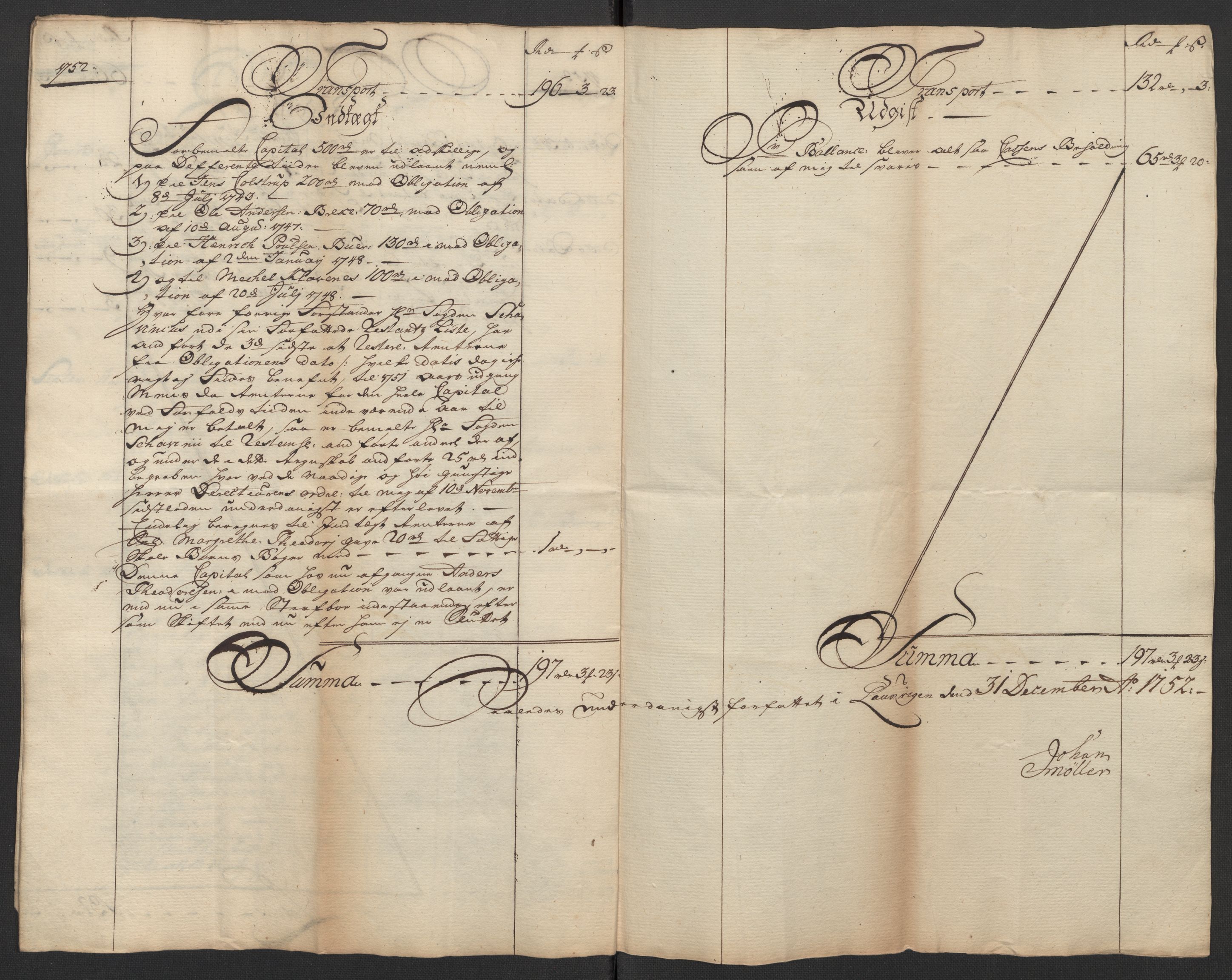 Kristiania tukthus, AV/SAO-A-10644/A/Ad/Adb/L0011: Innkomne skriv, rapporter og regnskap, 1742-1783, s. 79