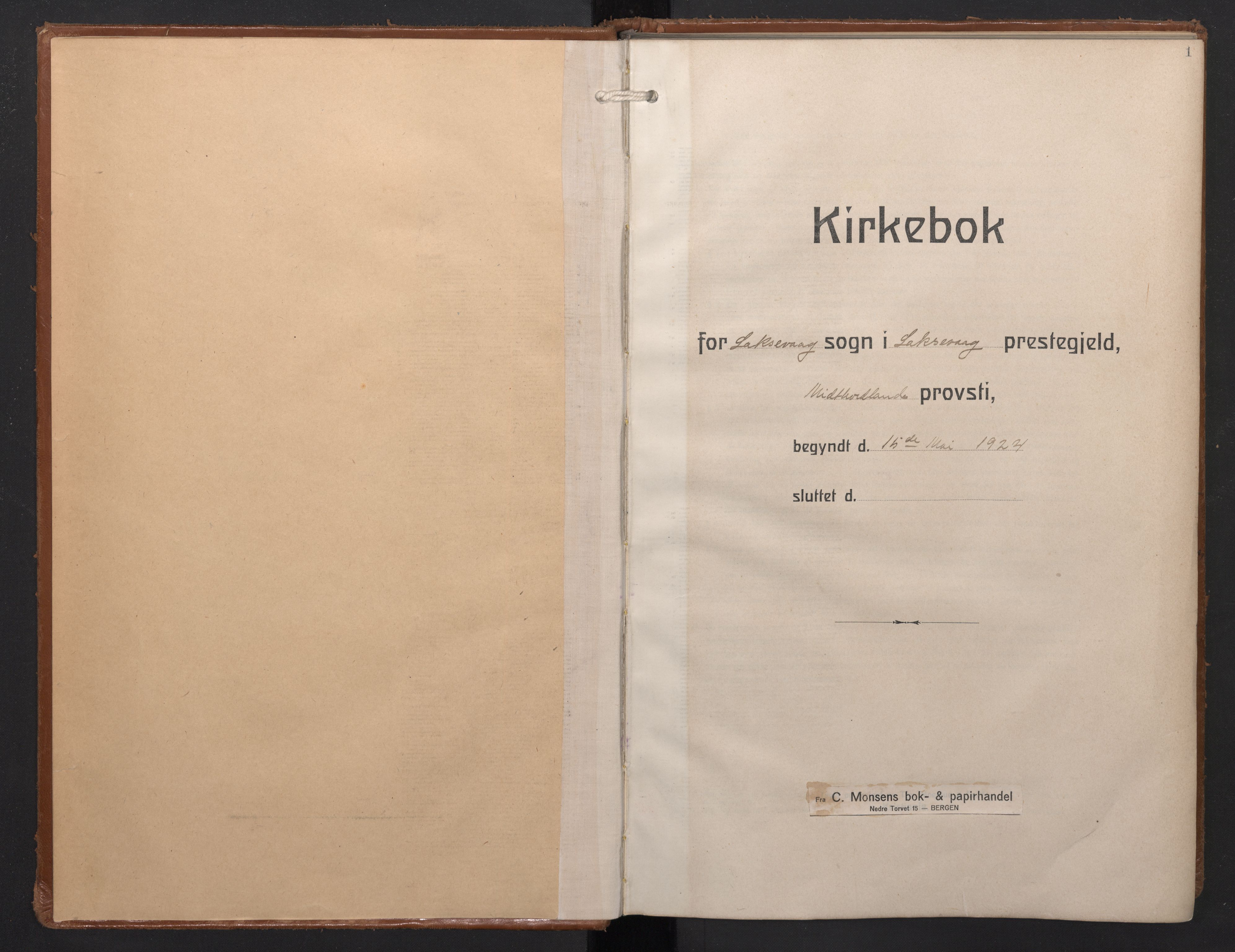 Laksevåg Sokneprestembete, AV/SAB-A-76501/H/Ha/Haa/Haae/L0001: Ministerialbok nr. E 1, 1924-1950, s. 1
