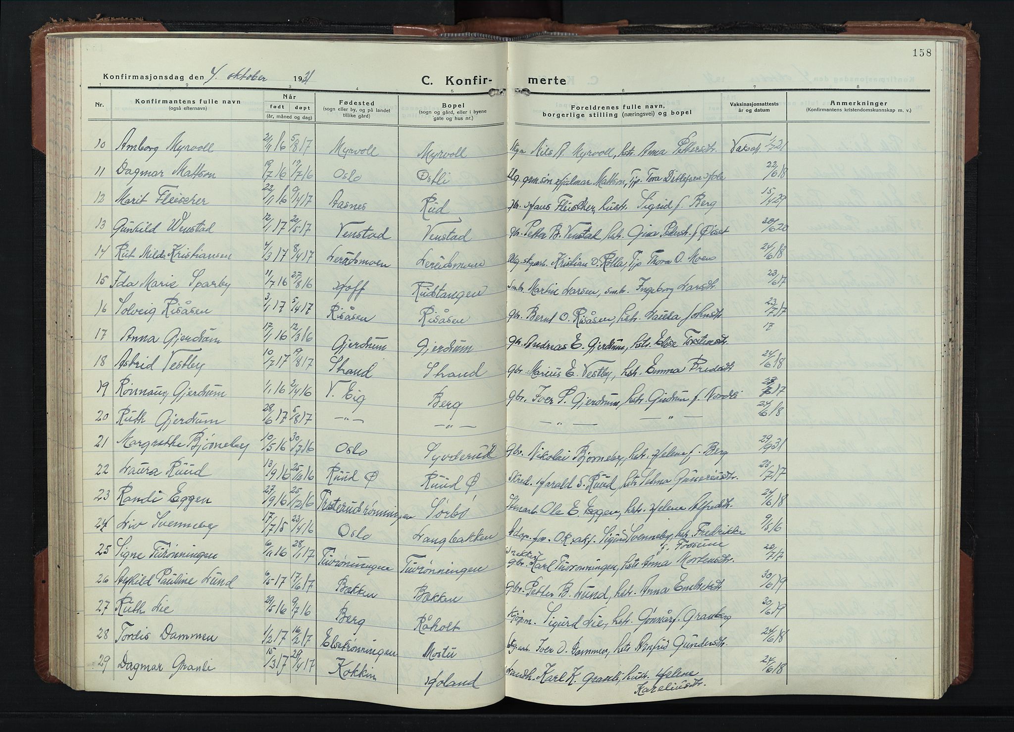 Våler prestekontor, Hedmark, AV/SAH-PREST-040/H/Ha/Hab/L0006: Klokkerbok nr. 6, 1932-1956, s. 158