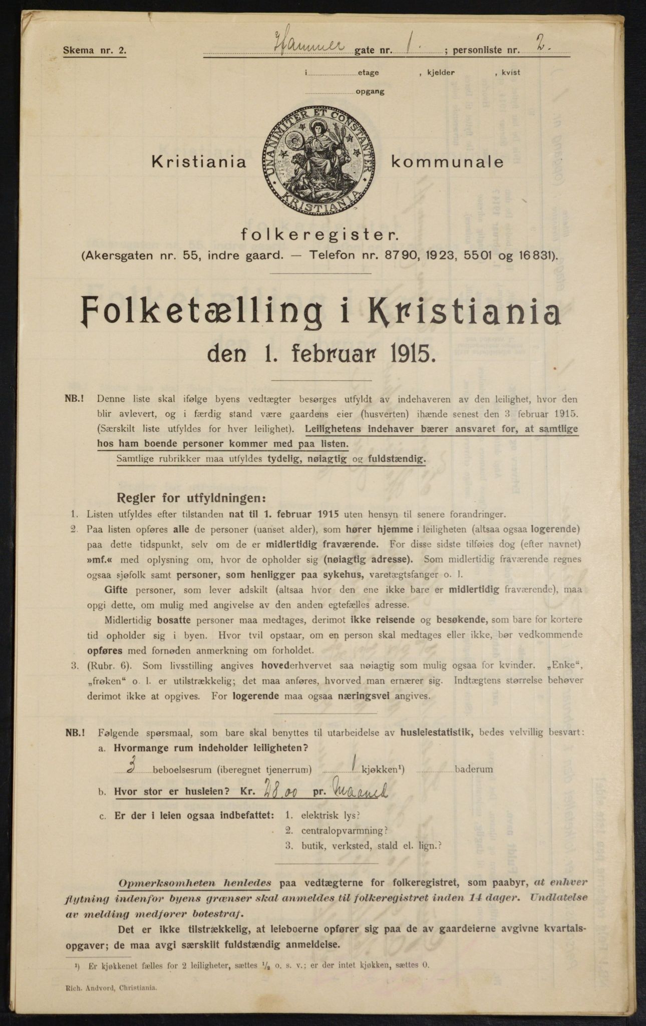 OBA, Kommunal folketelling 1.2.1915 for Kristiania, 1915, s. 33951