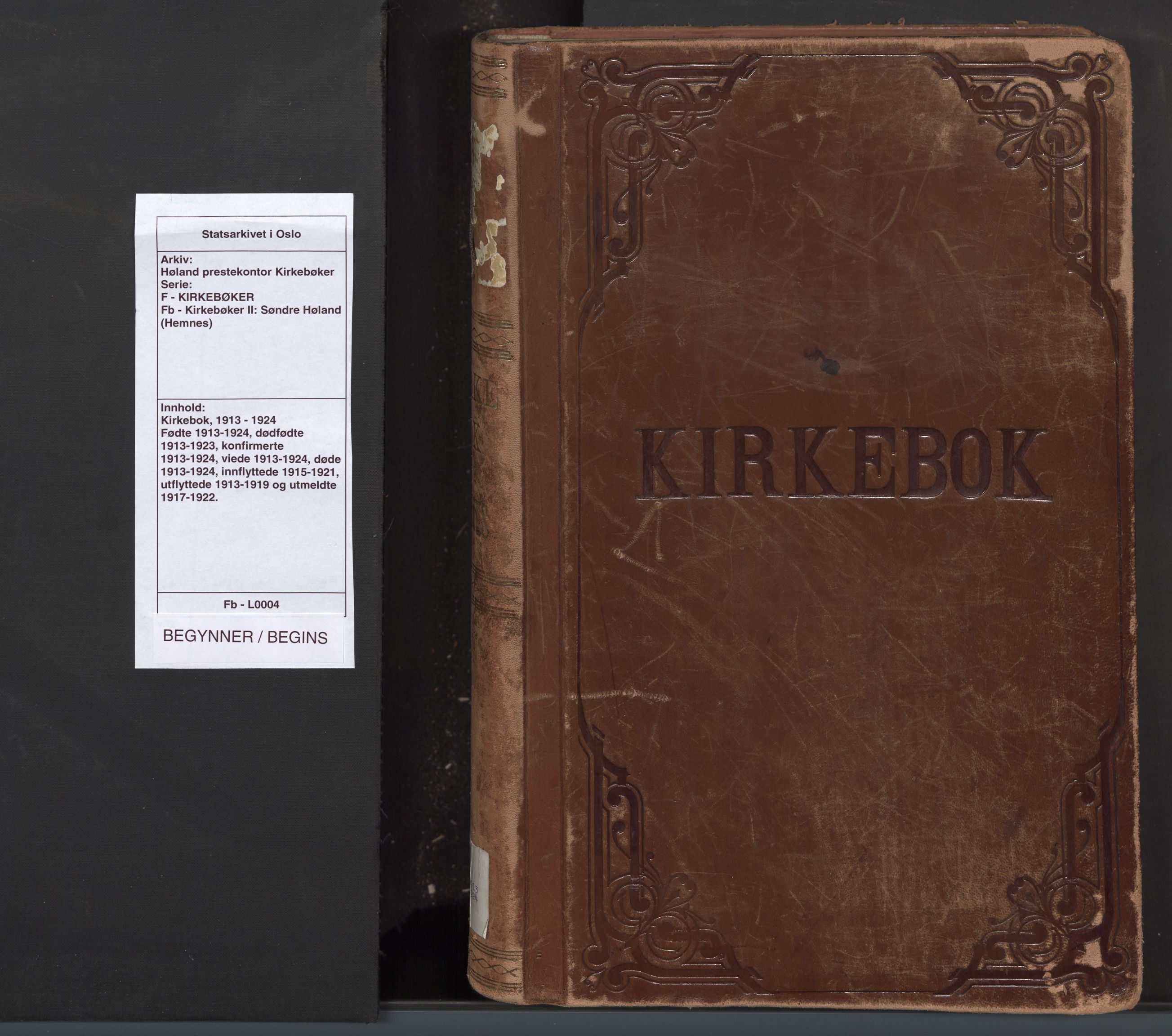 Høland prestekontor Kirkebøker, SAO/A-10346a/F/Fb: Ministerialbok nr. II 4, 1913-1924
