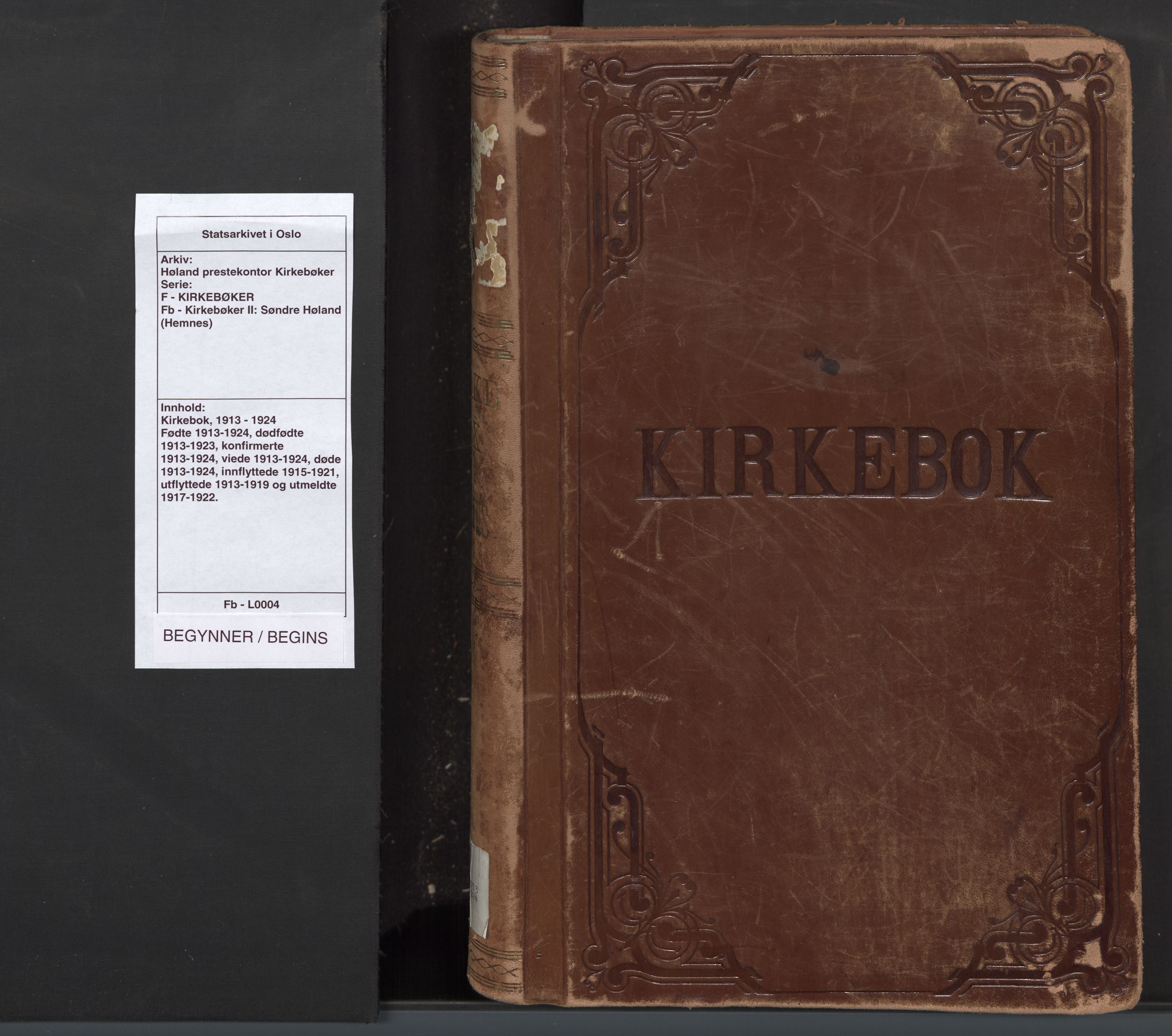 Høland prestekontor Kirkebøker, AV/SAO-A-10346a/F/Fb: Ministerialbok nr. II 4, 1913-1924