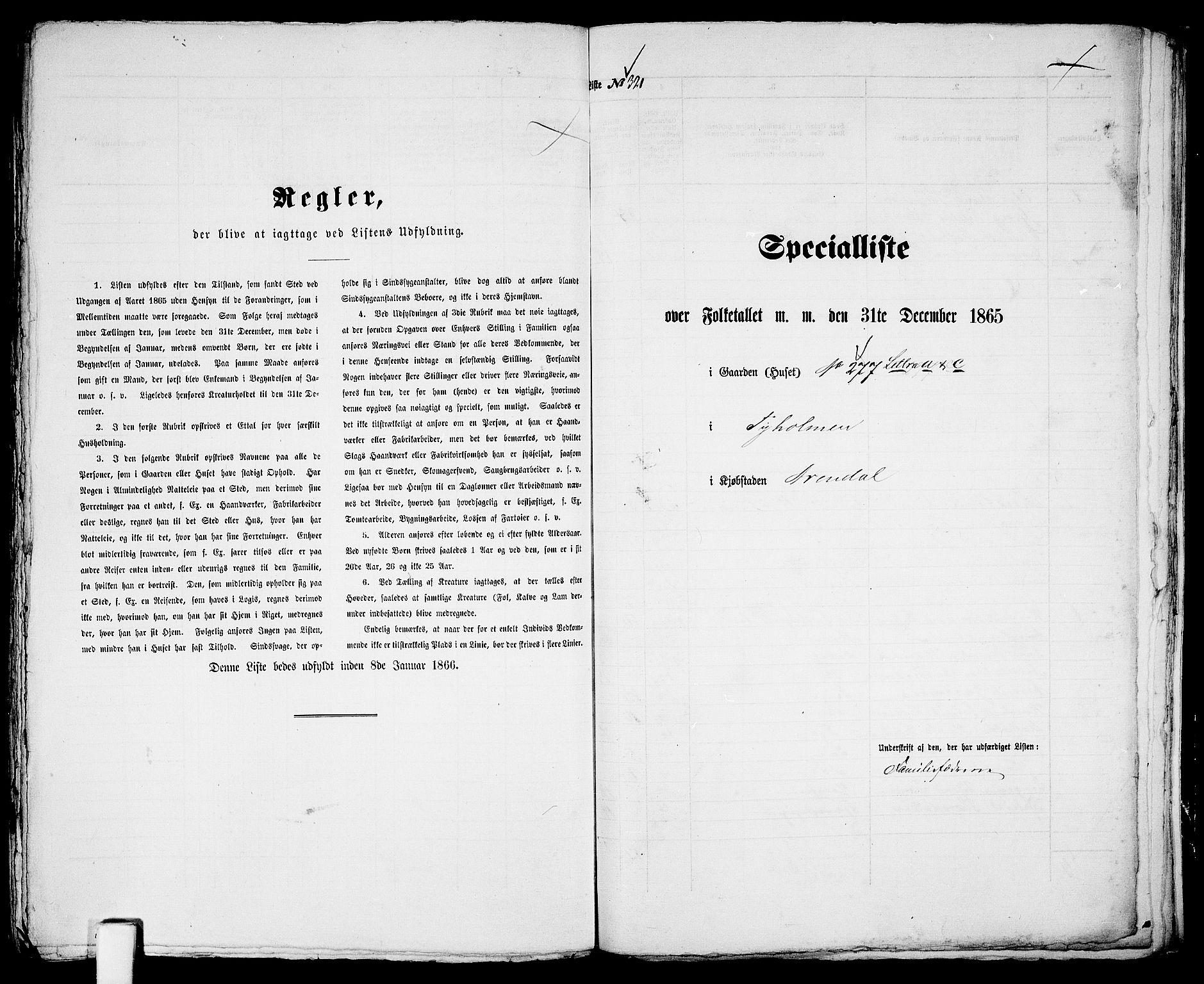 RA, Folketelling 1865 for 0903P Arendal prestegjeld, 1865, s. 650