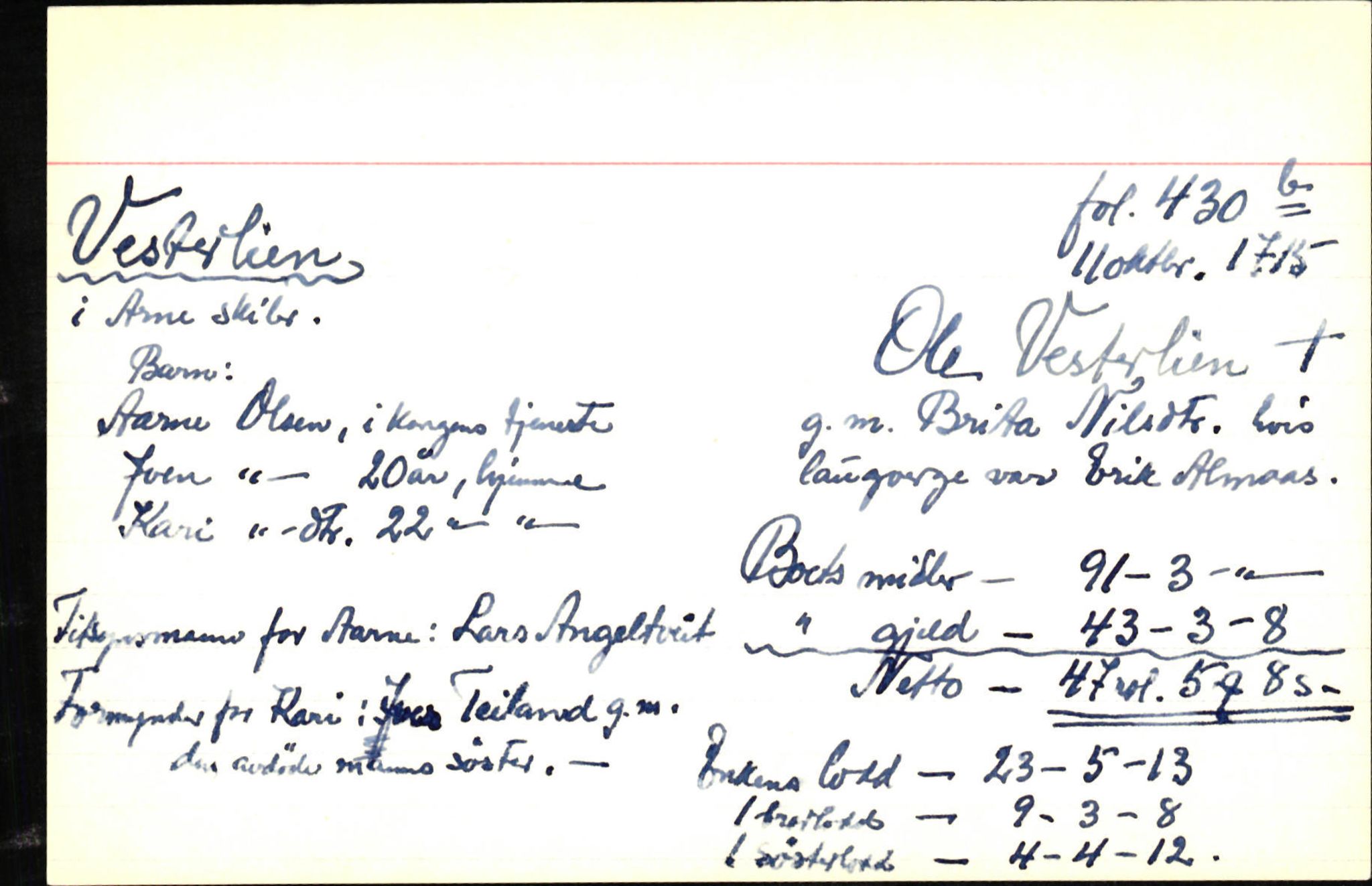 Skiftekort ved Statsarkivet i Bergen, SAB/SKIFTEKORT/001/L0001: Skifteprotokoll nr. 1-2 - test test, 1702-1716, s. 853