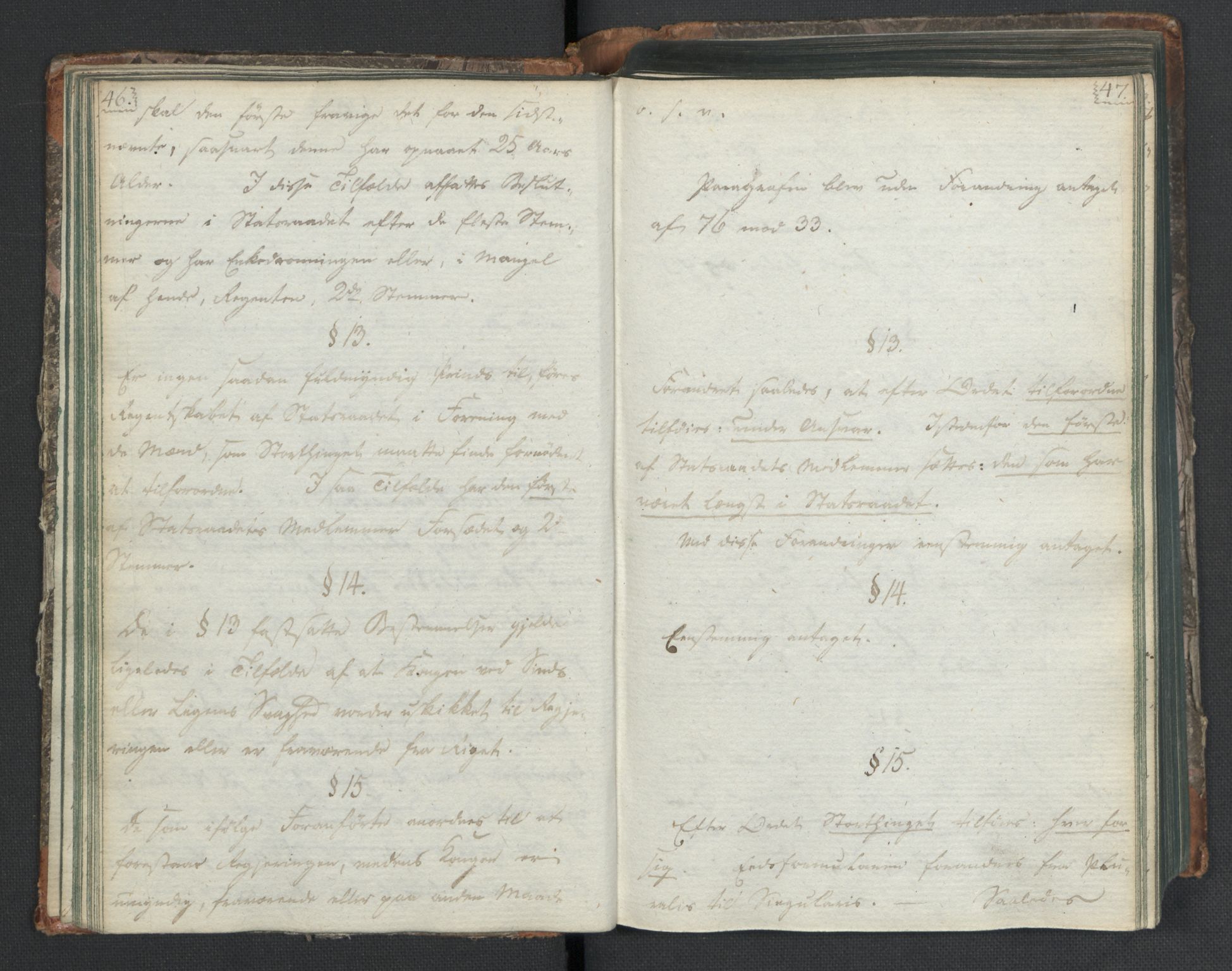 Manuskriptsamlingen, RA/EA-3667/H/L0021: Byfogd Gregers Winther Wulfbergs dagbok under Riksforsamlingen på Eidsvoll, 1814, s. 46-47