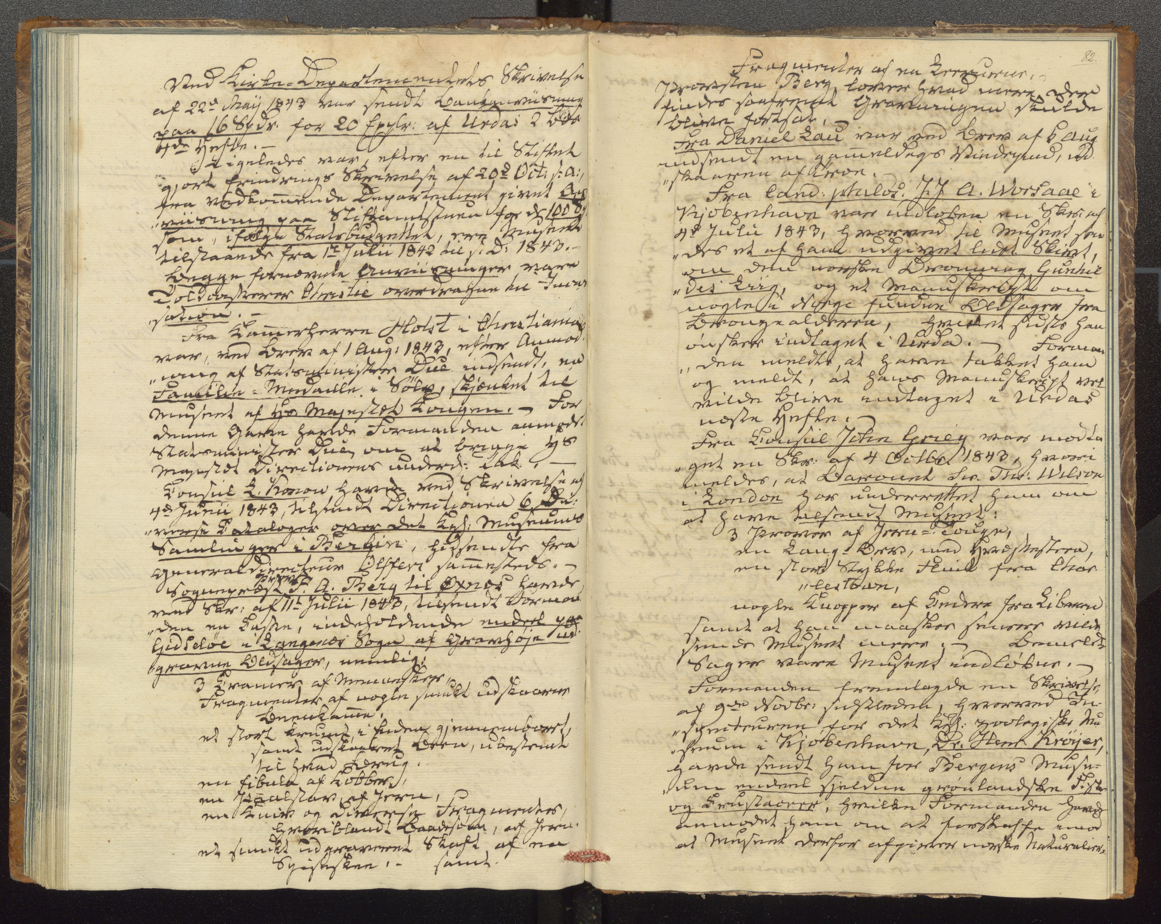 Bergens Museum, UMB/A007/A/Aa/L0004: Forhandlingsprotokoll , 1834-1845, s. 82