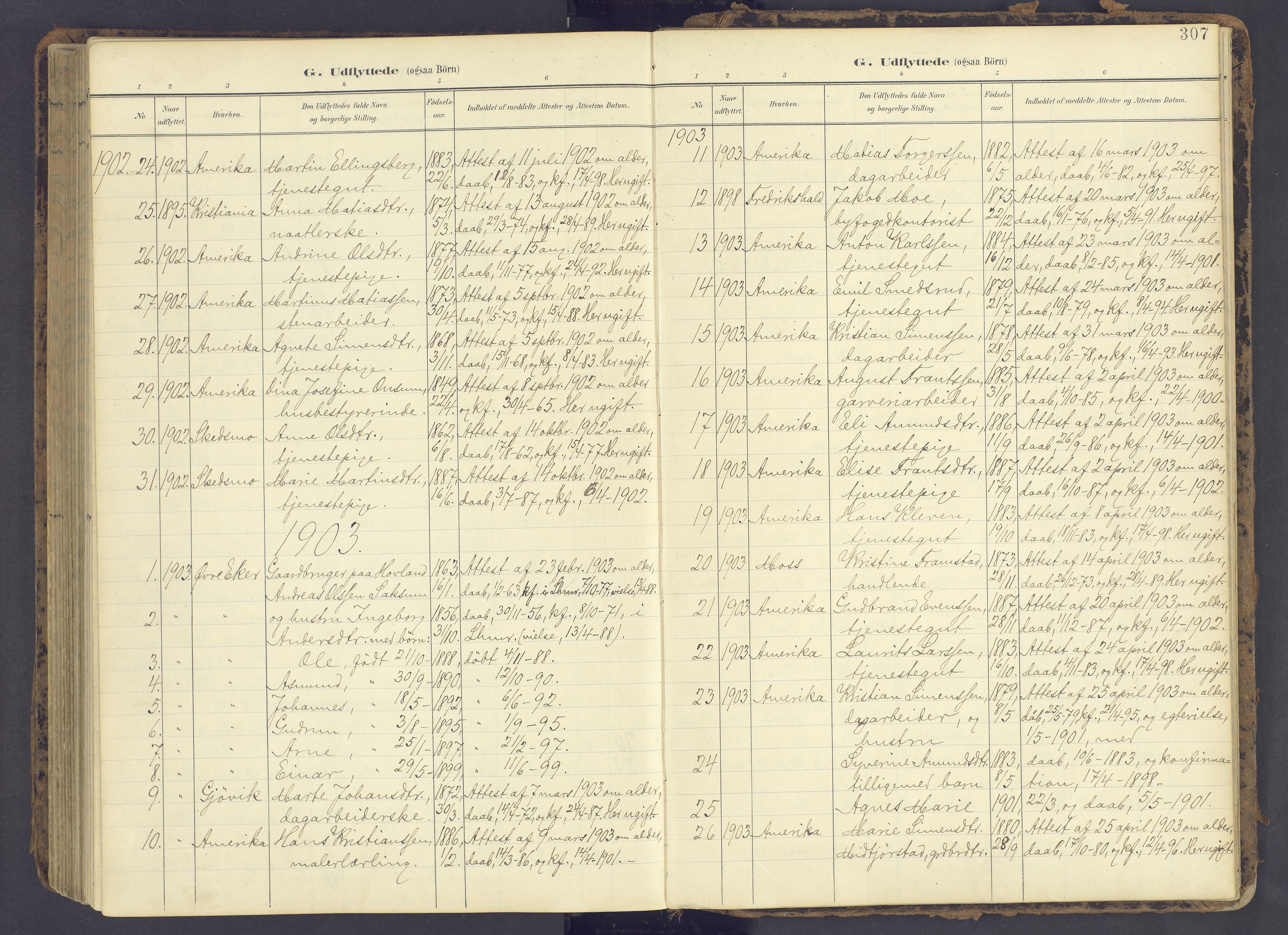 Fåberg prestekontor, AV/SAH-PREST-086/H/Ha/Haa/L0012: Ministerialbok nr. 12, 1899-1915, s. 307