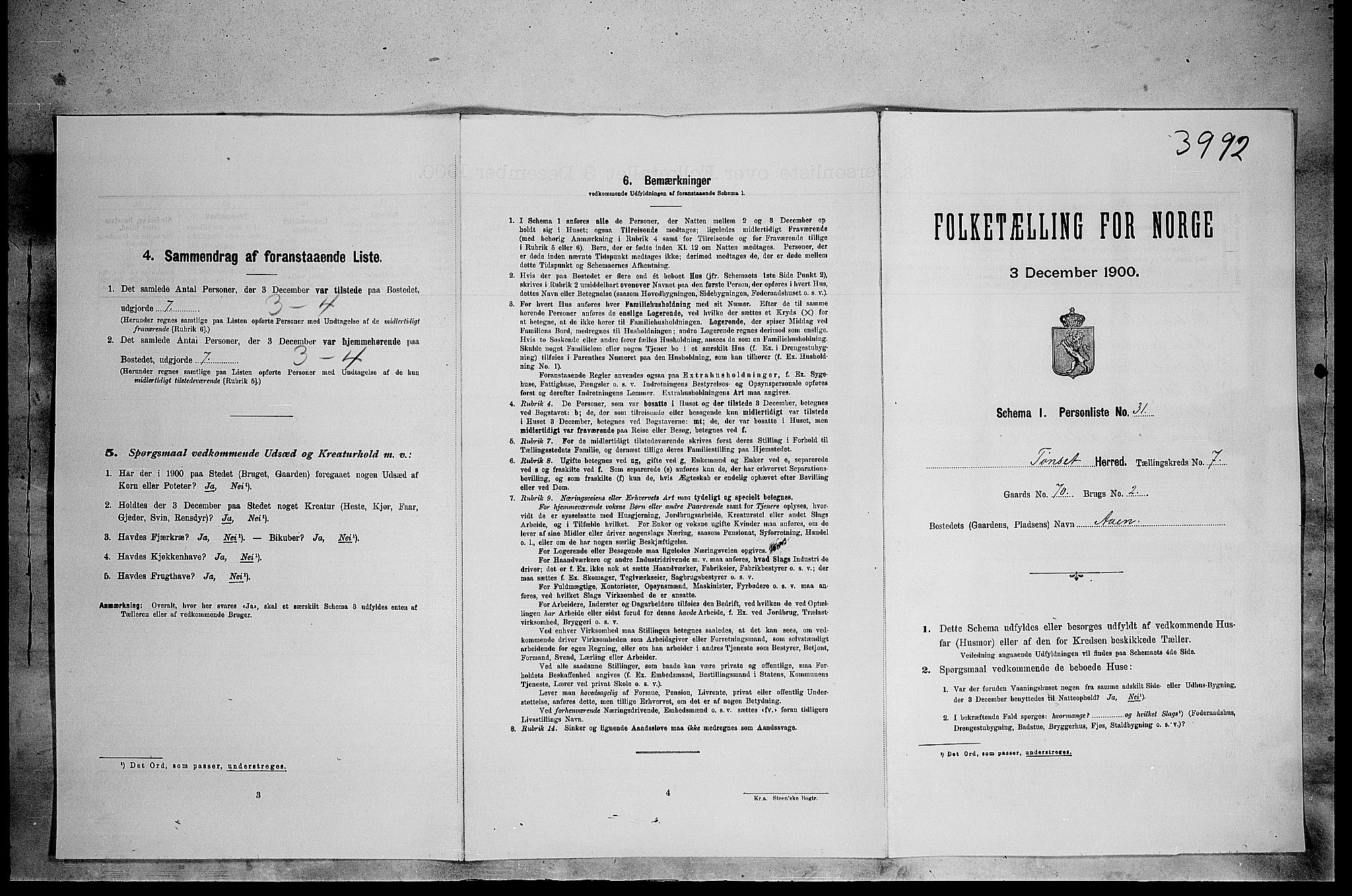 SAH, Folketelling 1900 for 0437 Tynset herred, 1900, s. 677