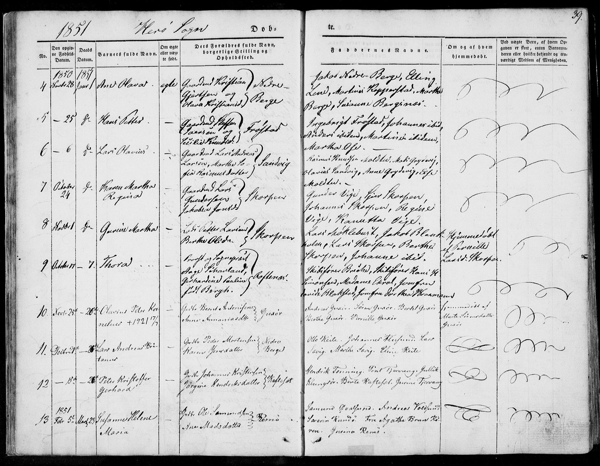 Ministerialprotokoller, klokkerbøker og fødselsregistre - Møre og Romsdal, AV/SAT-A-1454/507/L0070: Ministerialbok nr. 507A05, 1842-1873, s. 39