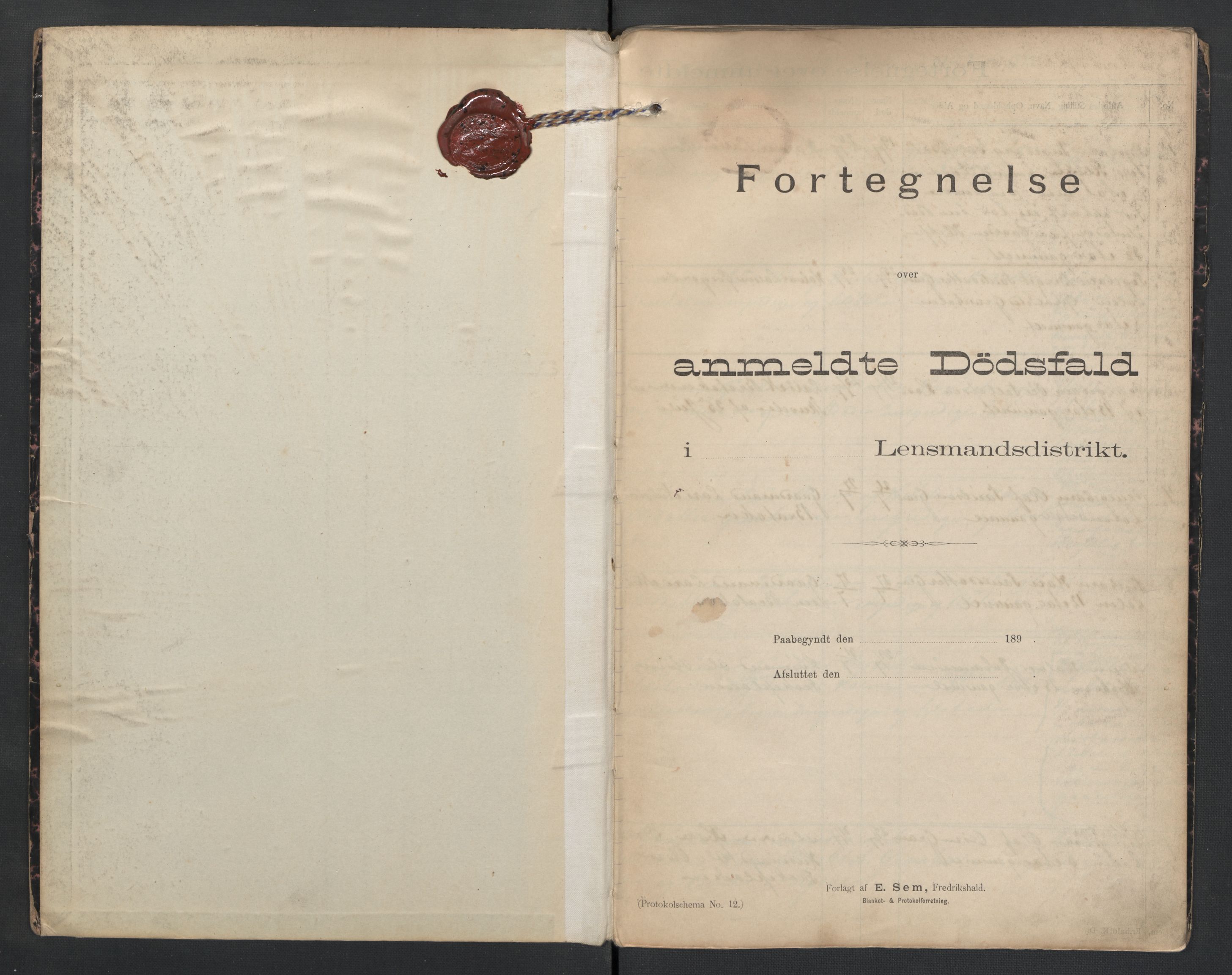 Hol lensmannskontor, AV/SAKO-A-512/H/Ha/L0002: Dødsanmeldelsesprotokoll, 1893-1899