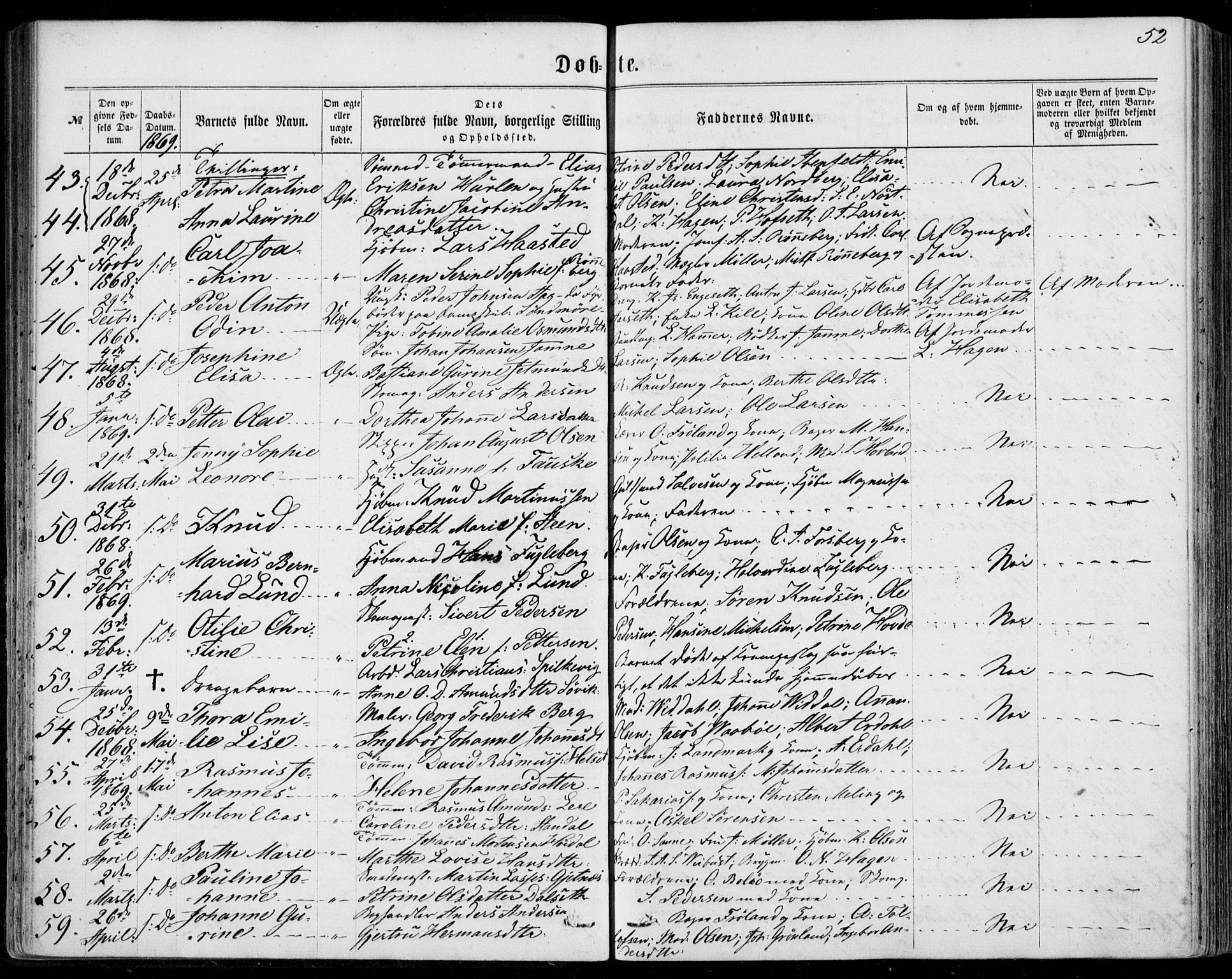 Ministerialprotokoller, klokkerbøker og fødselsregistre - Møre og Romsdal, AV/SAT-A-1454/529/L0452: Ministerialbok nr. 529A02, 1864-1871, s. 52