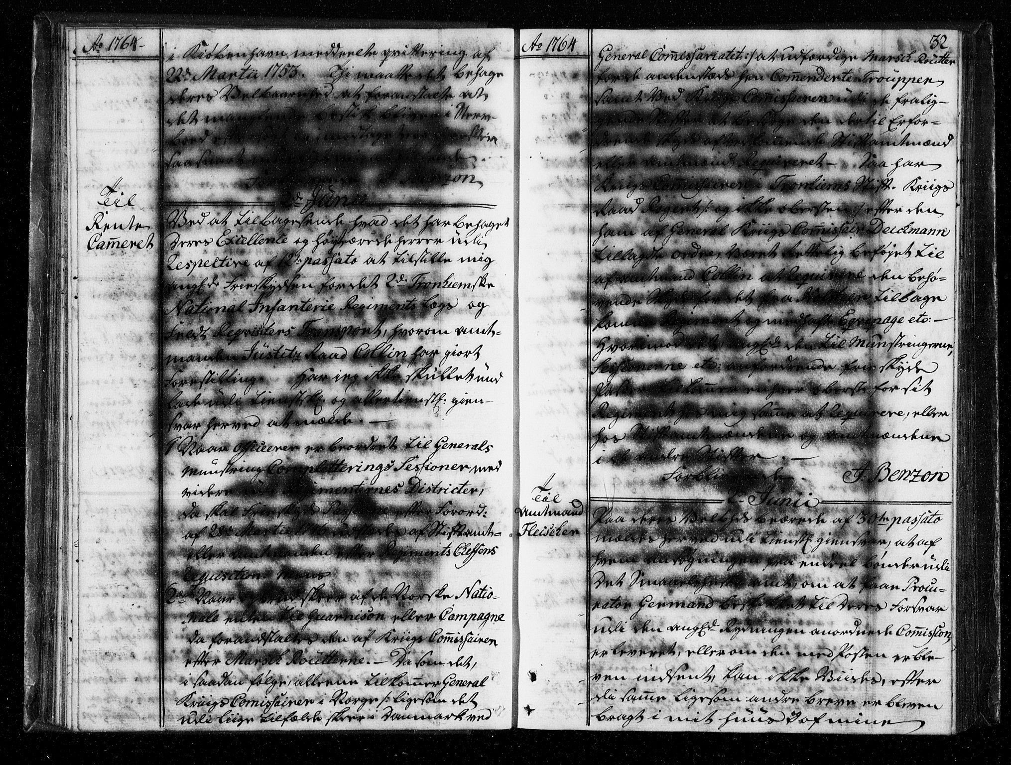 Stattholderembetet 1572-1771, AV/RA-EA-2870/Bf/L0004: Stattholderprotokoll (allmenn kopibok), 1764-1765, s. 31b-32a