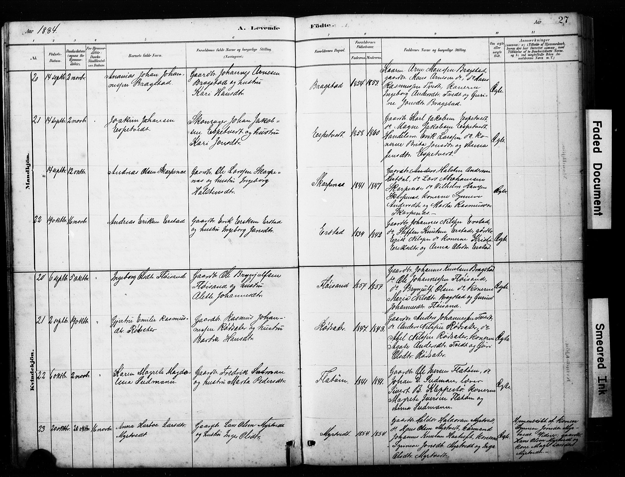 Alversund Sokneprestembete, AV/SAB-A-73901/H/Ha/Hab: Klokkerbok nr. C 3, 1881-1894, s. 27