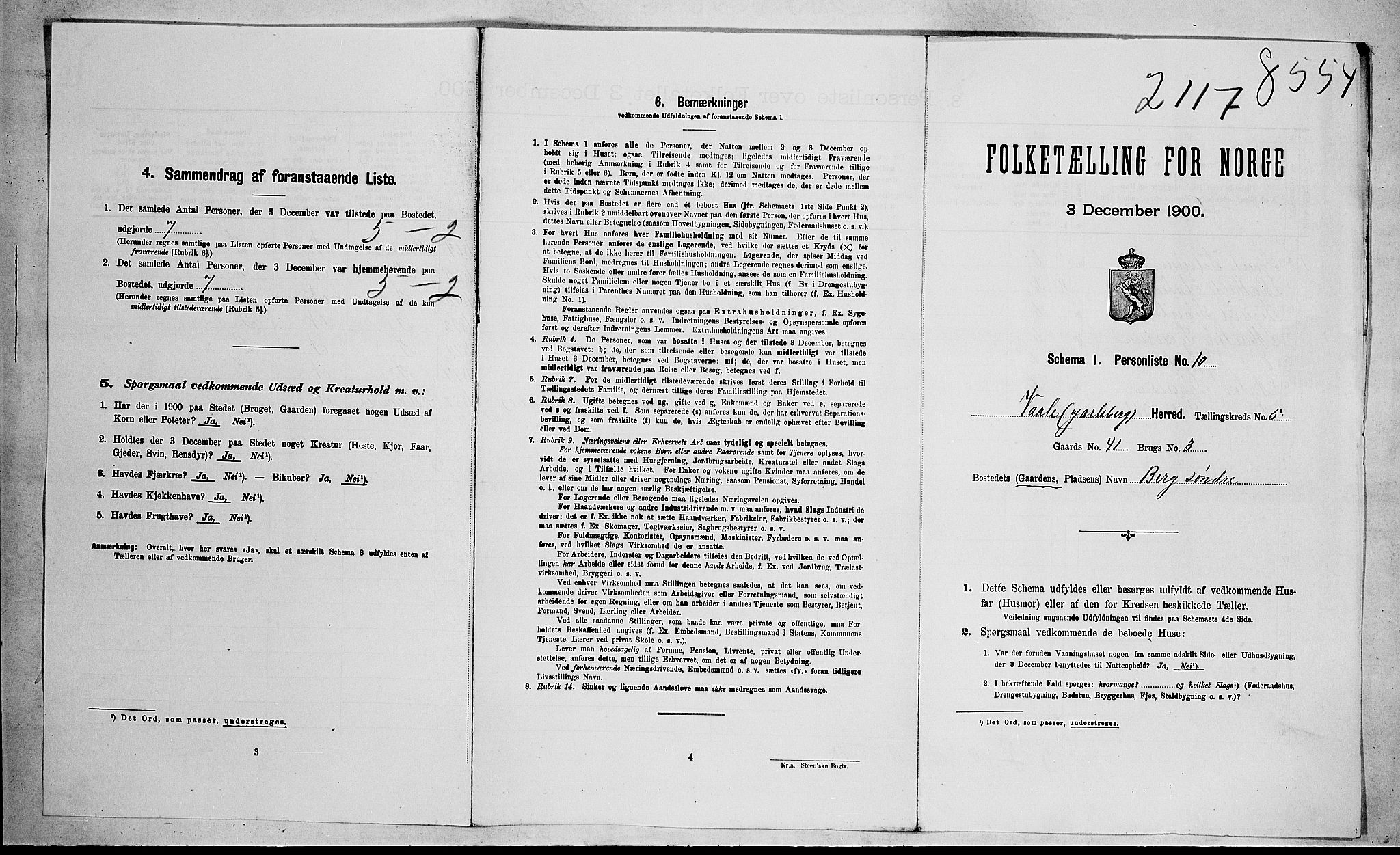 RA, Folketelling 1900 for 0716 Våle herred, 1900, s. 52