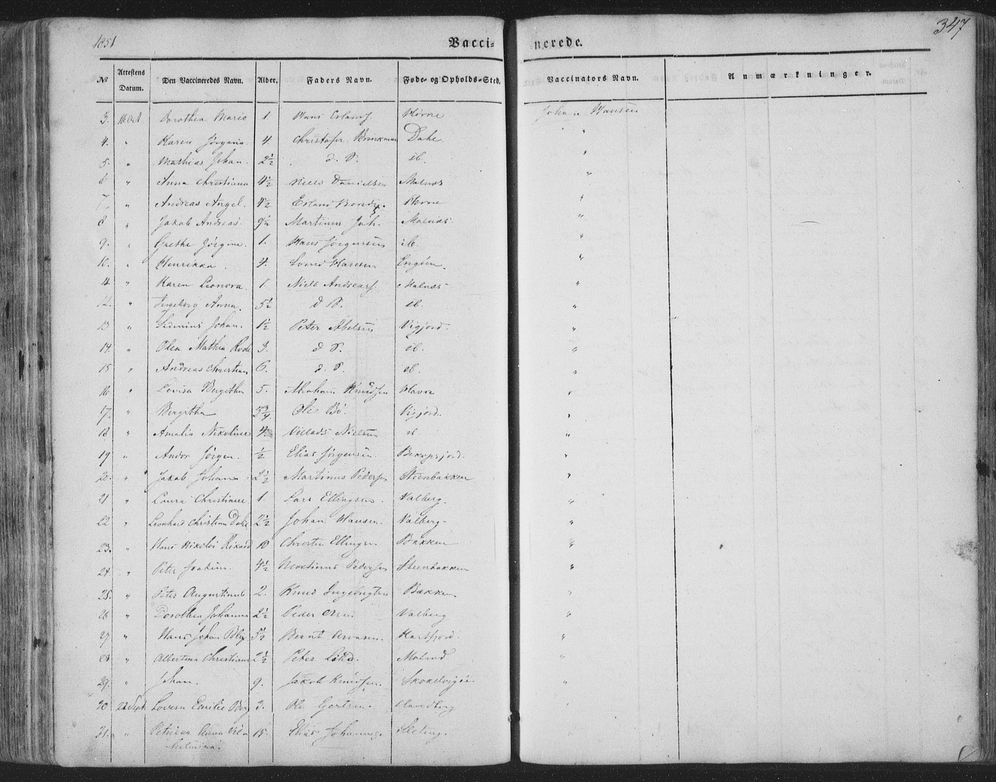 Ministerialprotokoller, klokkerbøker og fødselsregistre - Nordland, AV/SAT-A-1459/880/L1131: Ministerialbok nr. 880A05, 1844-1868, s. 347