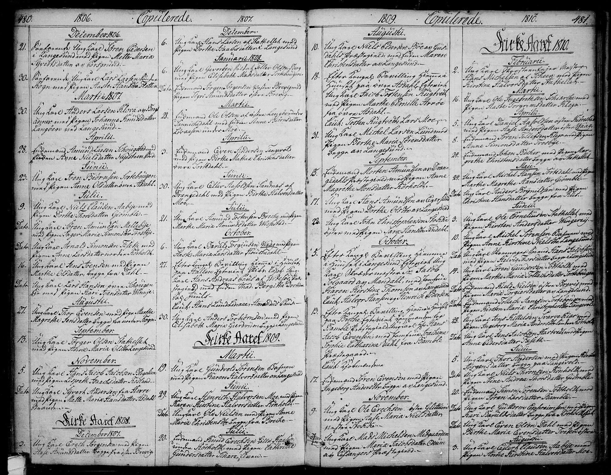 Bamble kirkebøker, AV/SAKO-A-253/F/Fa/L0002: Ministerialbok nr. I 2, 1775-1814, s. 480-481