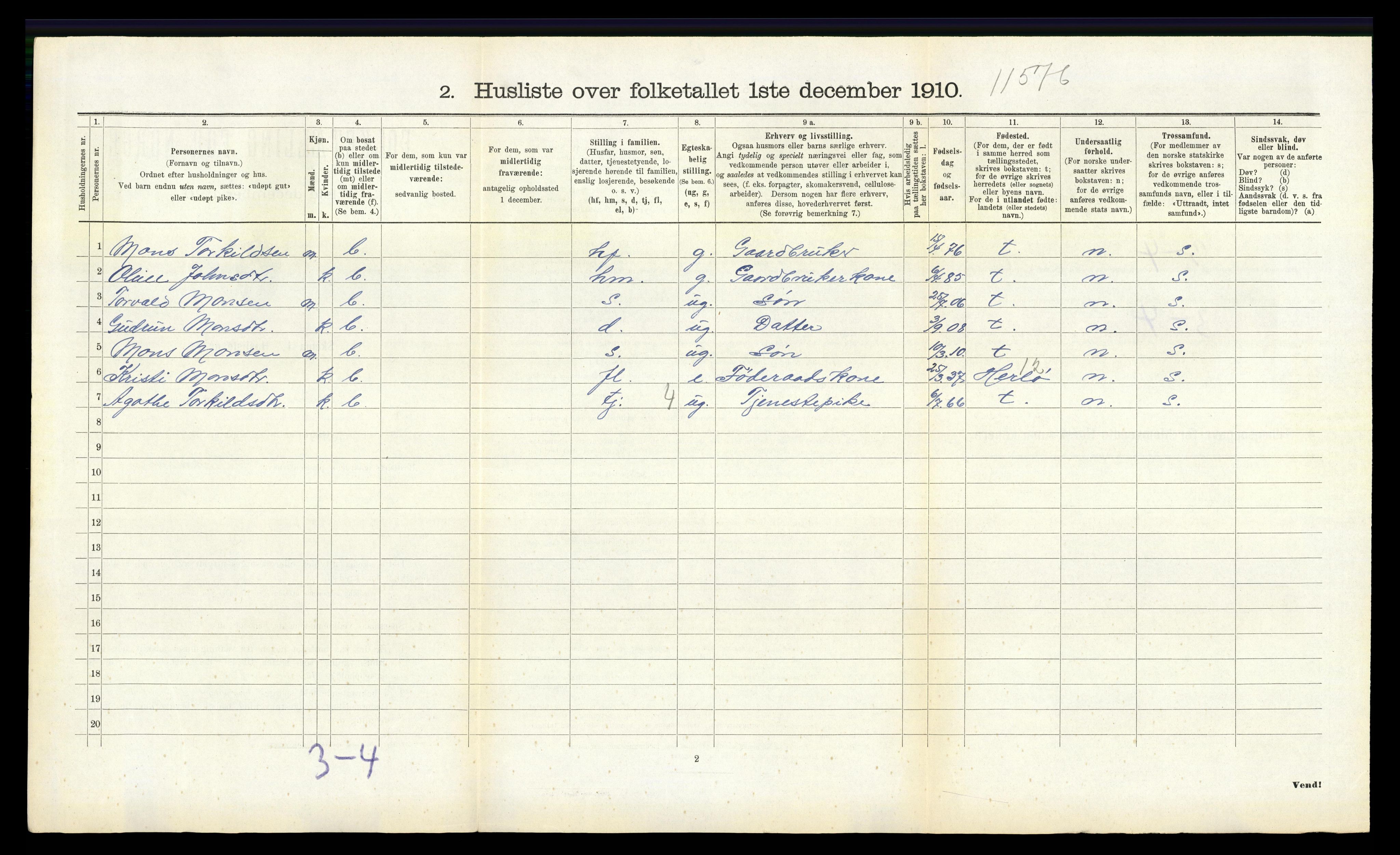 RA, Folketelling 1910 for 1259 Hjelme herred, 1910, s. 139