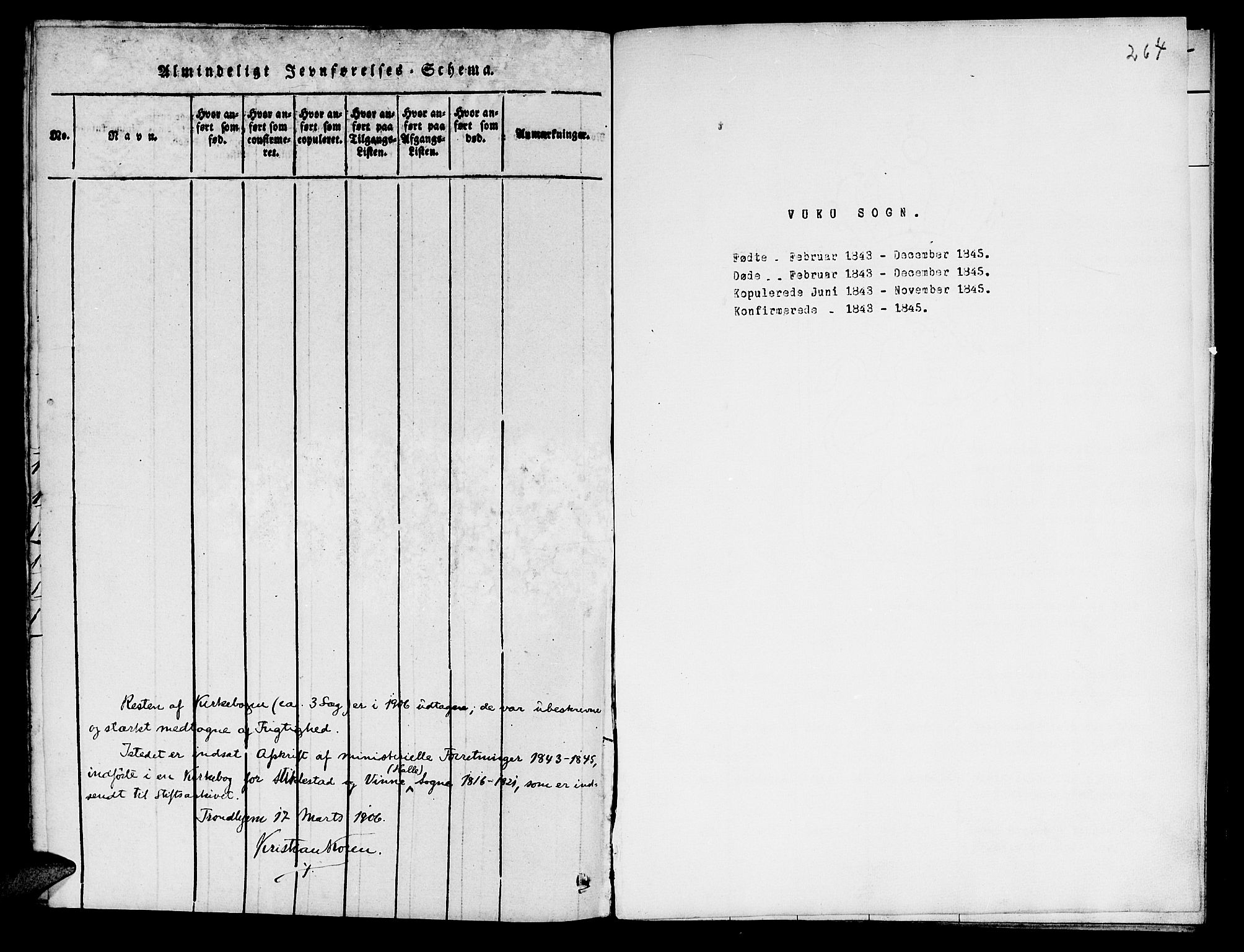 Ministerialprotokoller, klokkerbøker og fødselsregistre - Nord-Trøndelag, SAT/A-1458/724/L0265: Klokkerbok nr. 724C01, 1816-1845, s. 264