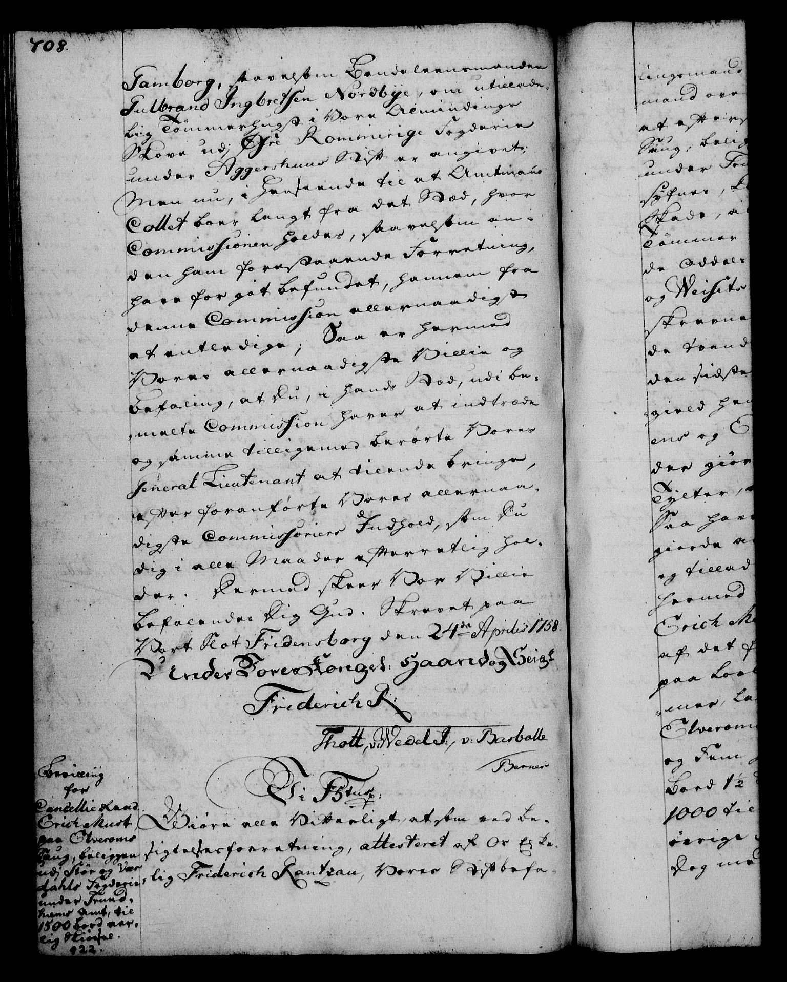 Rentekammeret, Kammerkanselliet, RA/EA-3111/G/Gg/Gga/L0006: Norsk ekspedisjonsprotokoll med register (merket RK 53.6), 1749-1759, s. 708