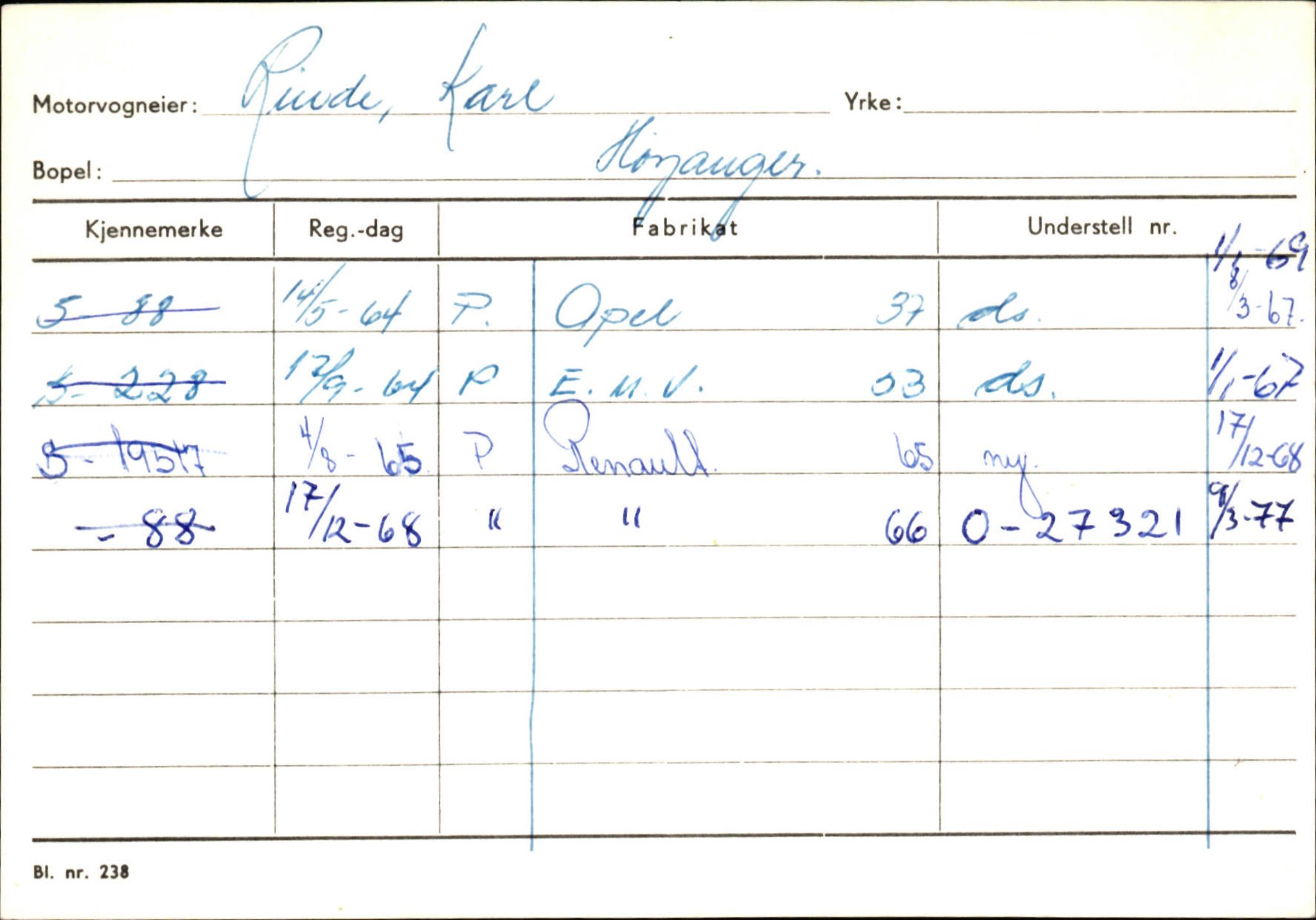 Statens vegvesen, Sogn og Fjordane vegkontor, SAB/A-5301/4/F/L0131: Eigarregister Høyanger P-Å. Stryn S-Å, 1945-1975, s. 54