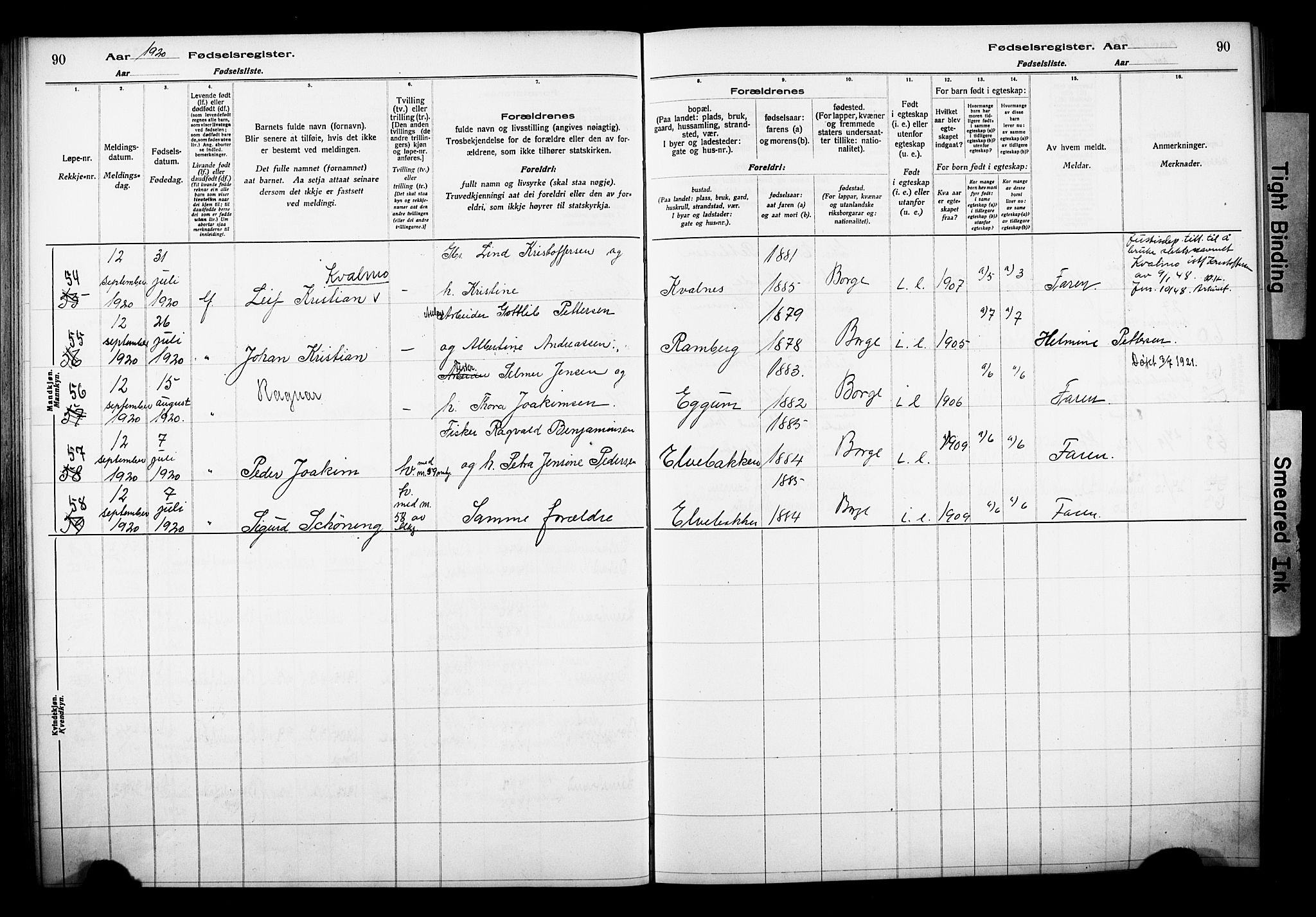Ministerialprotokoller, klokkerbøker og fødselsregistre - Nordland, AV/SAT-A-1459/880/L1145: Fødselsregister nr. 880.II.4.1, 1916-1929, s. 90