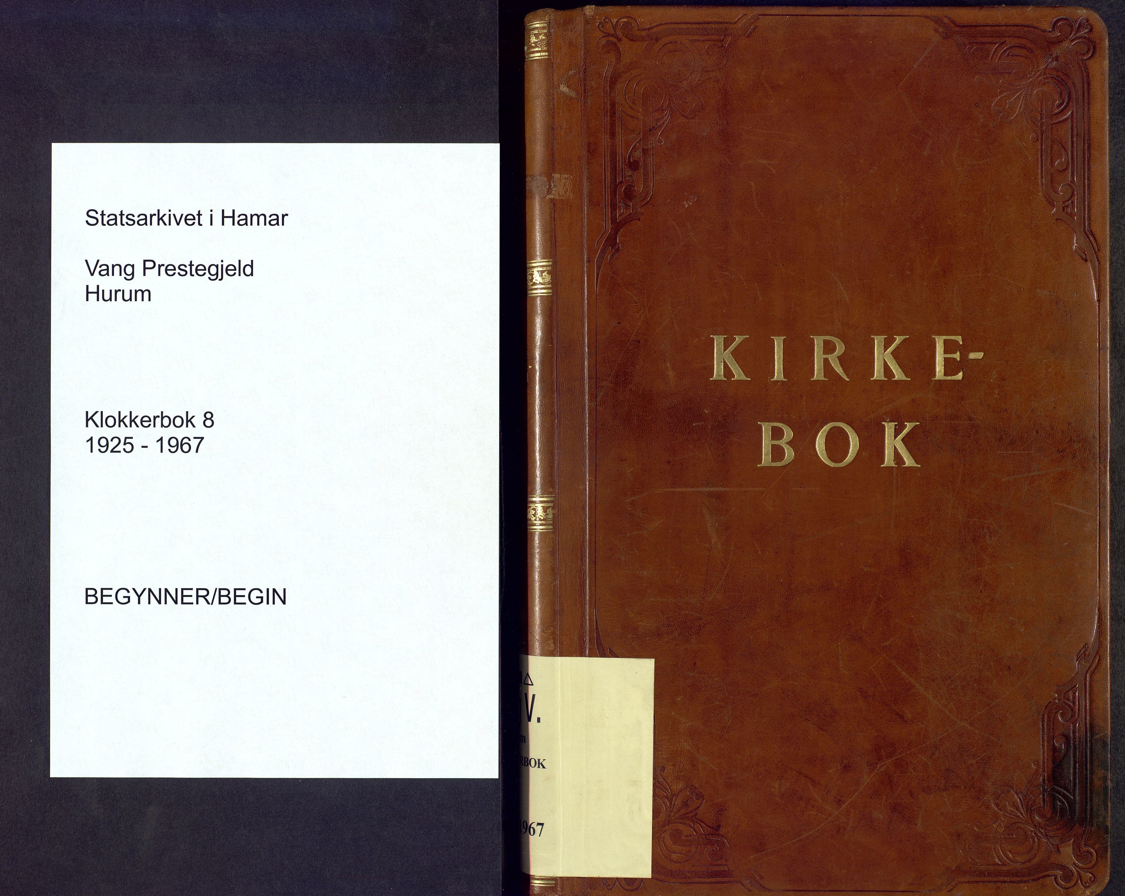 Vang prestekontor, Valdres, AV/SAH-PREST-140/H/Hb/L0008: Klokkerbok nr. 8, 1925-1967