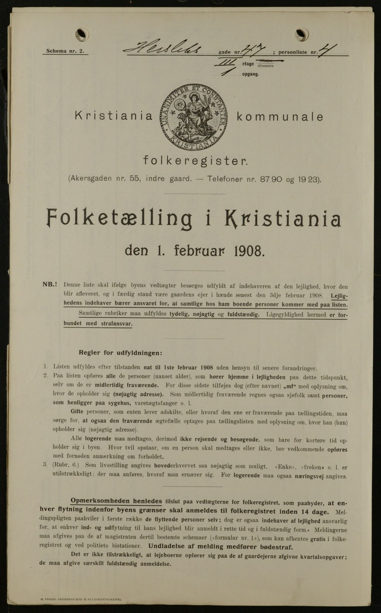 OBA, Kommunal folketelling 1.2.1908 for Kristiania kjøpstad, 1908, s. 35839