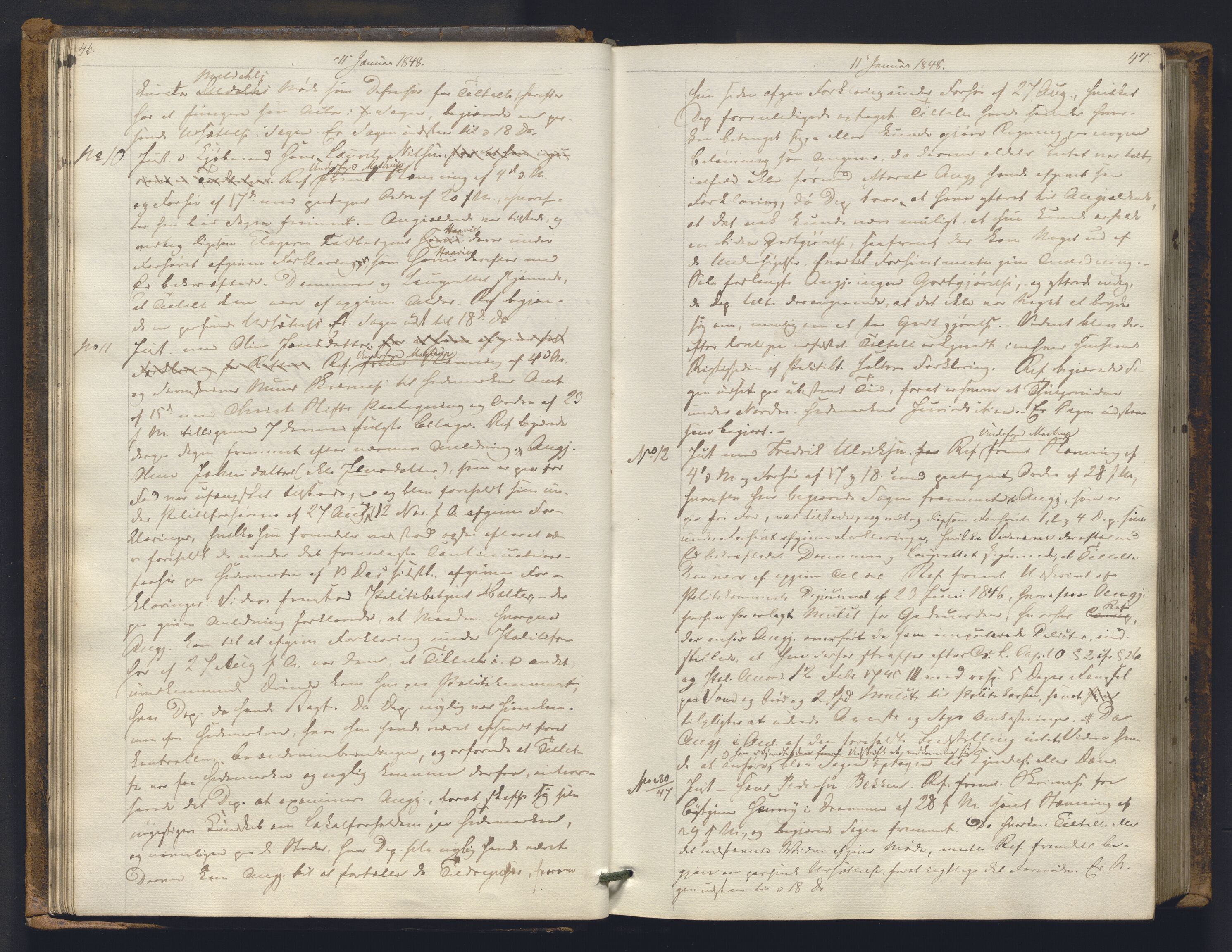 Christiania byfogd, AV/SAO-A-11543/F/Fc/L0014: Ekstrarettsprotokoll, 1847-1853, s. 46-47