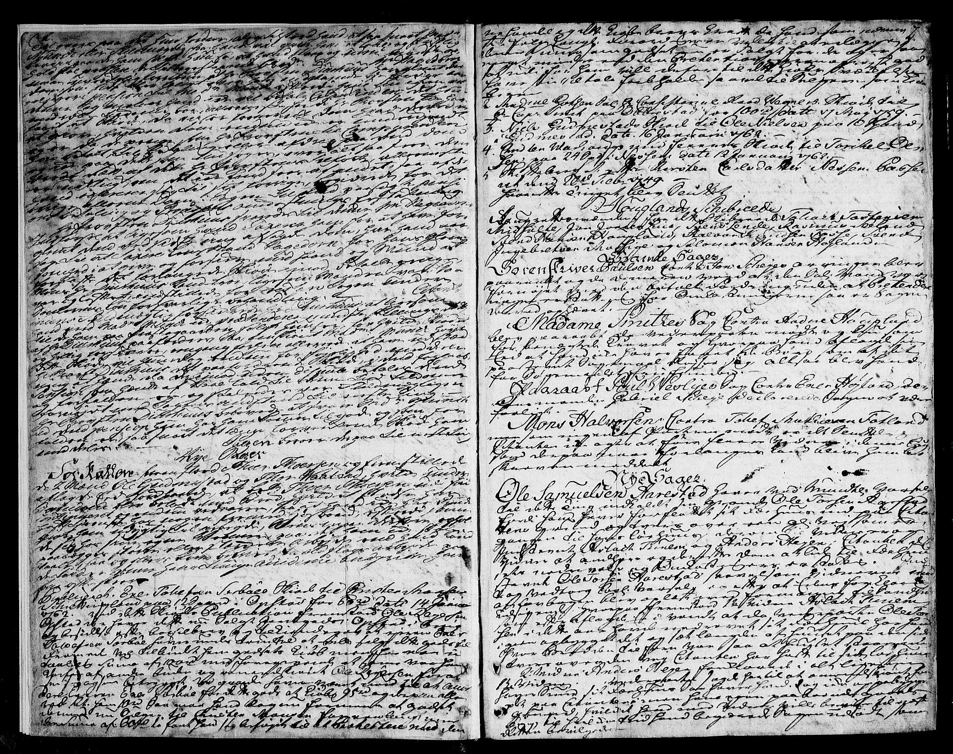 Jæren og Dalane sorenskriveri, SAST/A-100306/3/30/30BA/L0087: TINGBOK, 1762-1765, s. 1b-2a