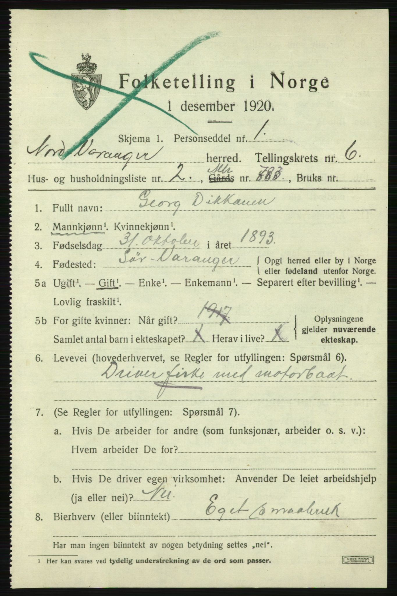 SATØ, Folketelling 1920 for 2029 Nord-Varanger herred, 1920, s. 2580