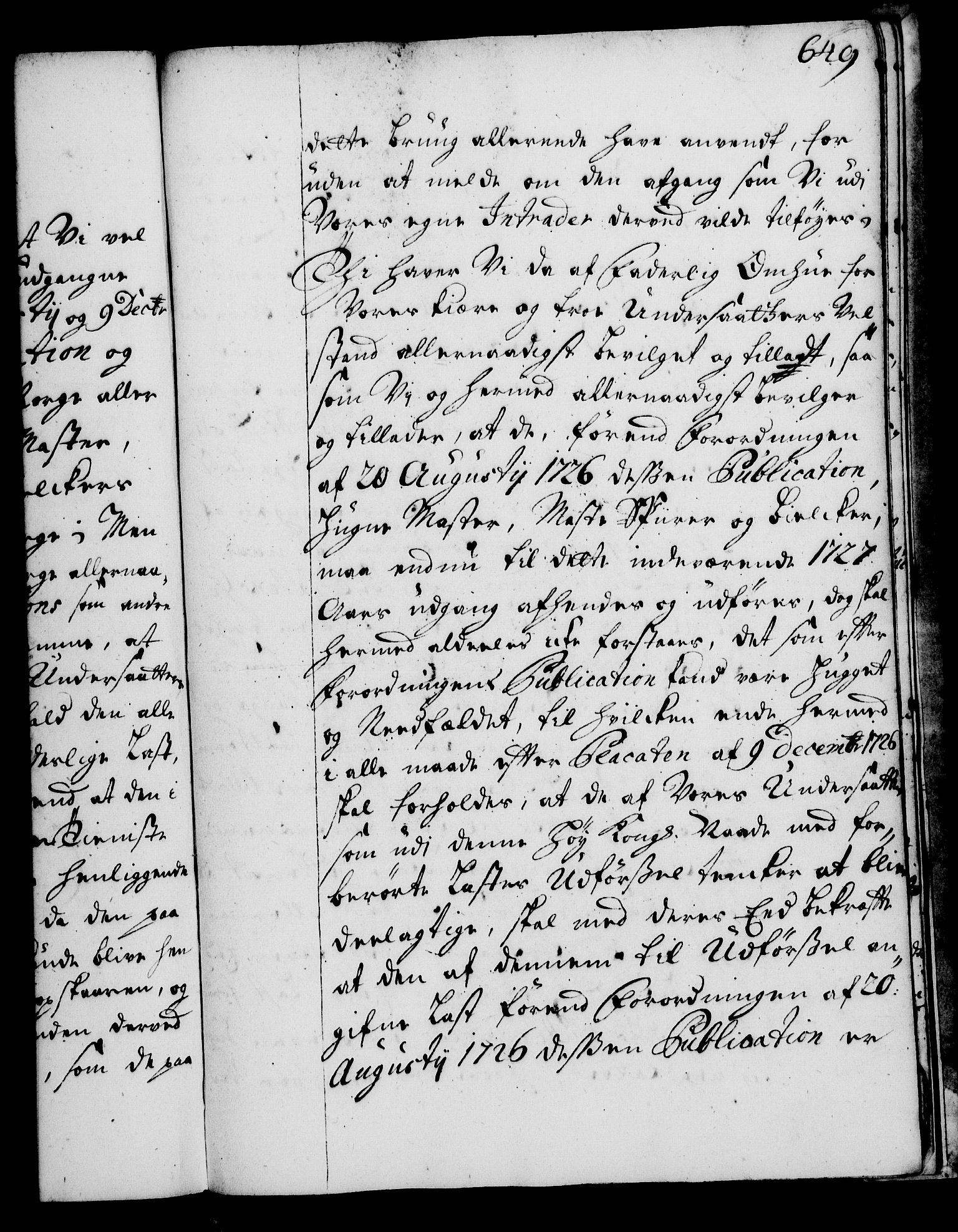 Rentekammeret, Kammerkanselliet, AV/RA-EA-3111/G/Gg/Gga/L0002: Norsk ekspedisjonsprotokoll med register (merket RK 53.2), 1723-1727, s. 649