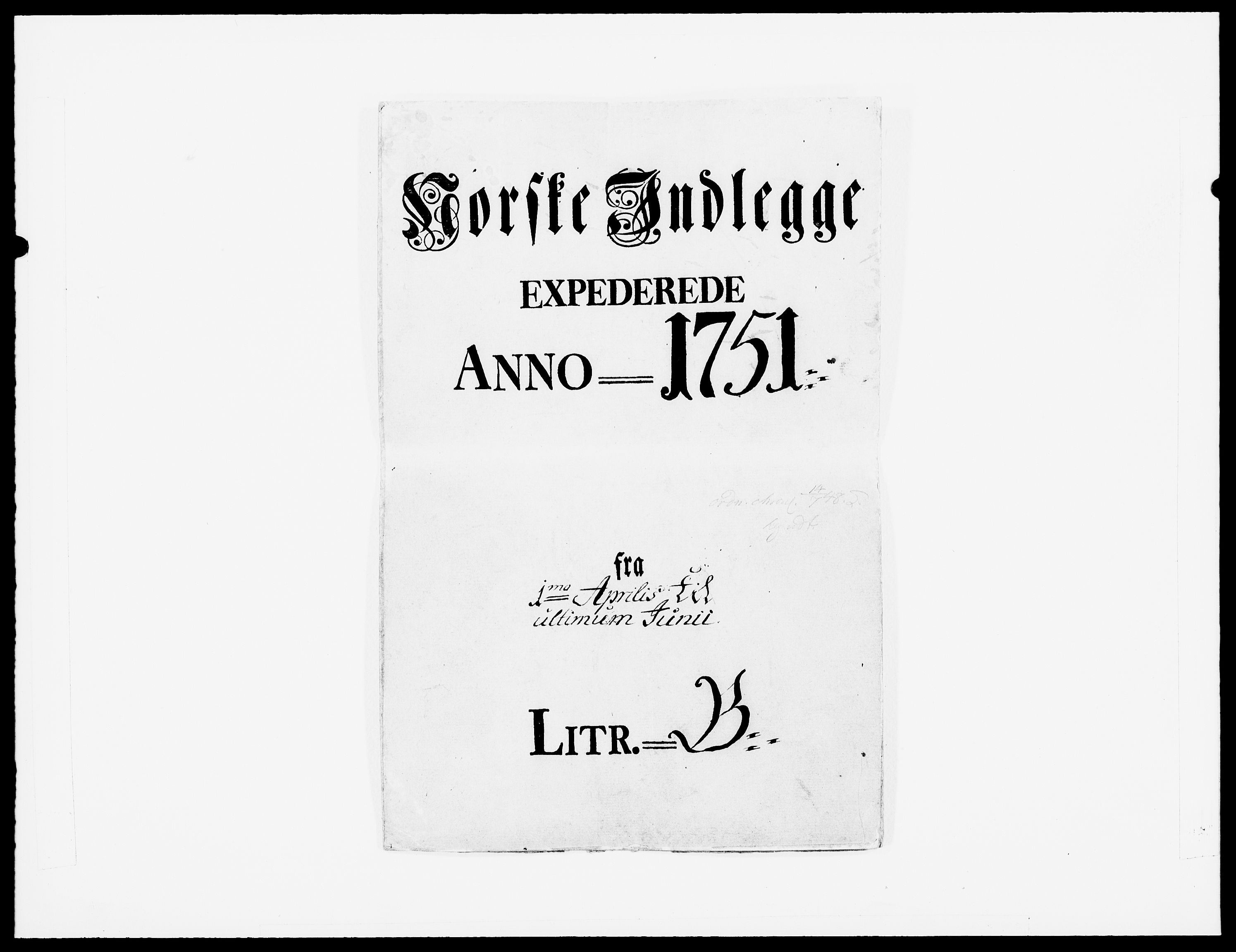 Danske Kanselli 1572-1799, RA/EA-3023/F/Fc/Fcc/Fcca/L0158: Norske innlegg 1572-1799, 1751, s. 1