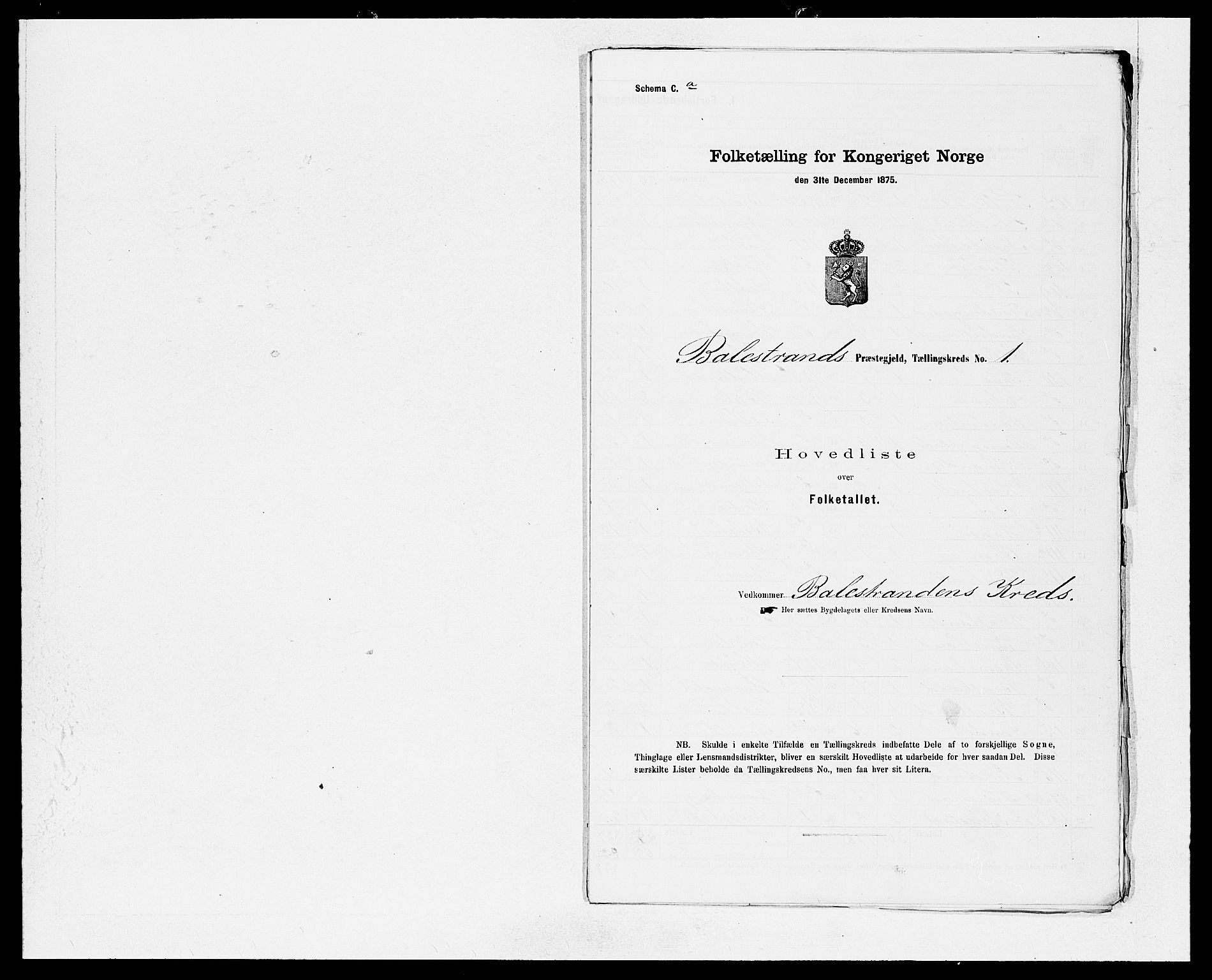 SAB, Folketelling 1875 for 1418P Balestrand prestegjeld, 1875, s. 2