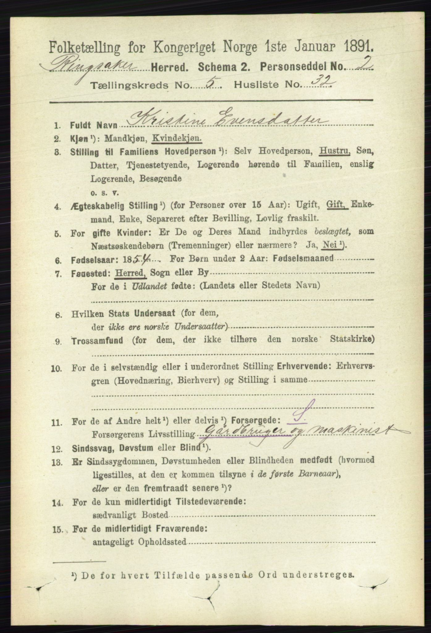 RA, Folketelling 1891 for 0412 Ringsaker herred, 1891, s. 2576
