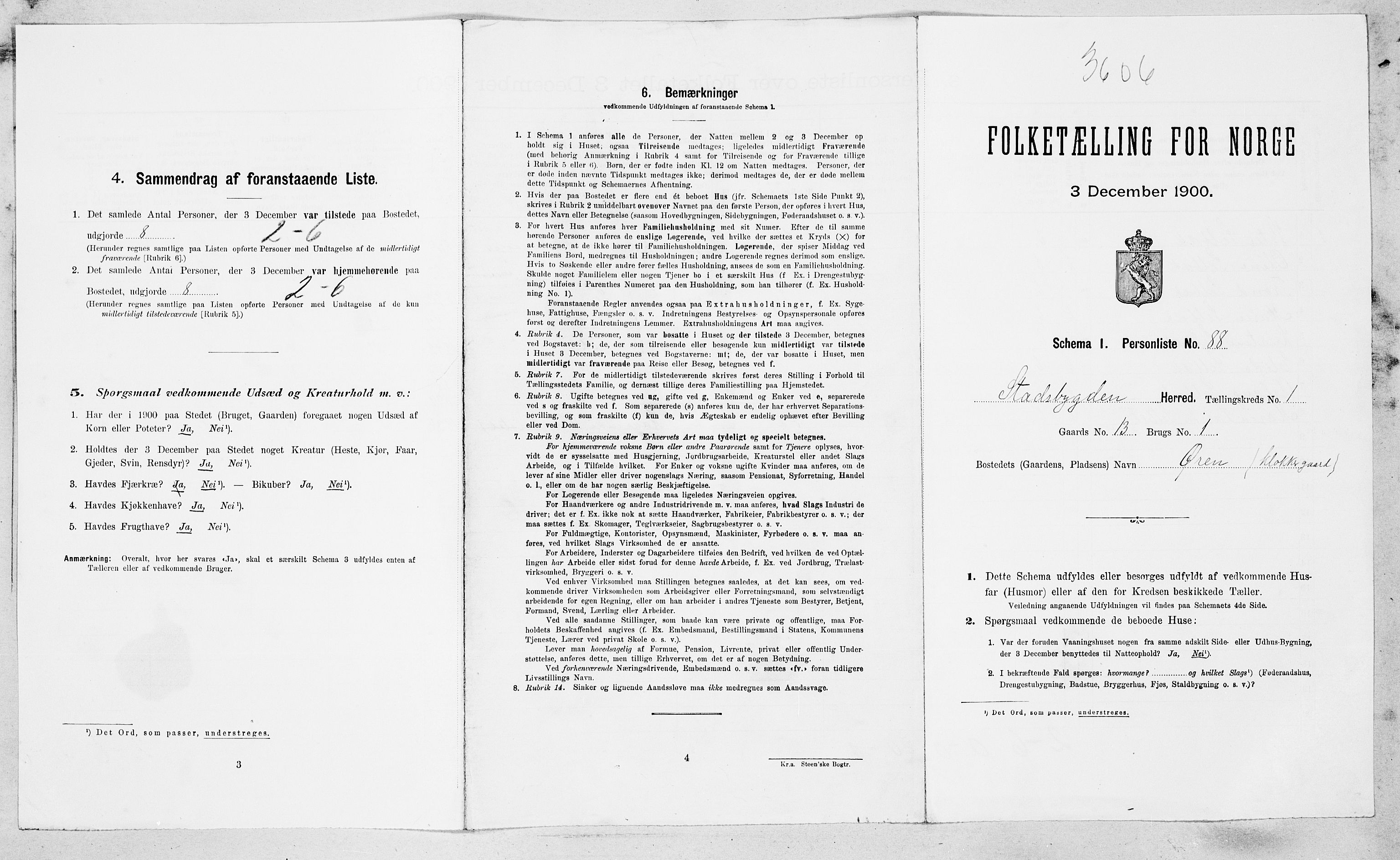 SAT, Folketelling 1900 for 1625 Stadsbygd herred, 1900, s. 208