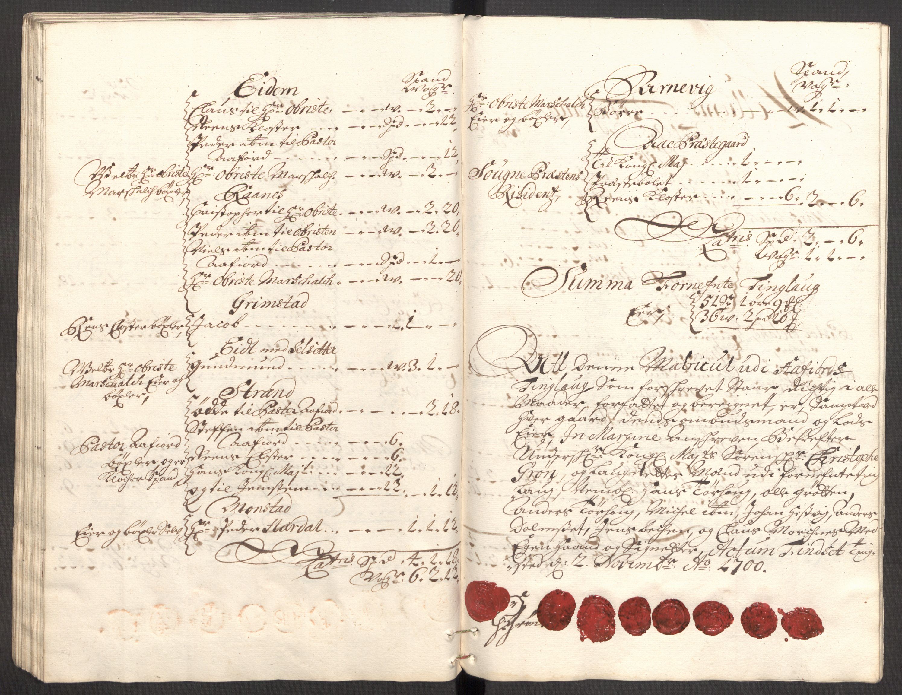 Rentekammeret inntil 1814, Reviderte regnskaper, Fogderegnskap, AV/RA-EA-4092/R57/L3854: Fogderegnskap Fosen, 1700-1701, s. 100