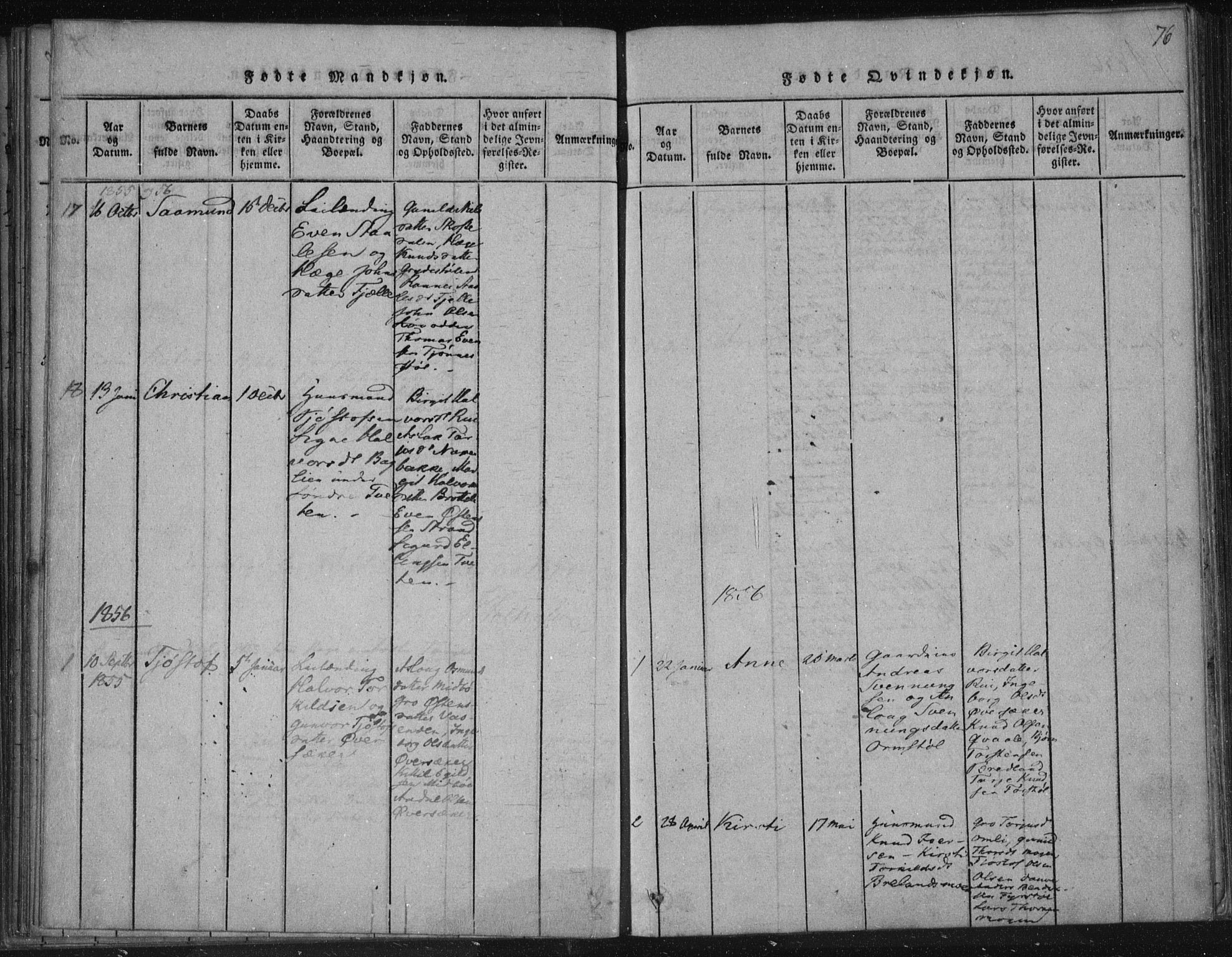 Lårdal kirkebøker, SAKO/A-284/F/Fc/L0001: Ministerialbok nr. III 1, 1815-1860, s. 76